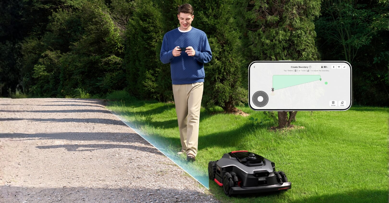 Rajalangattoman robottiruohonleikkurin asennus