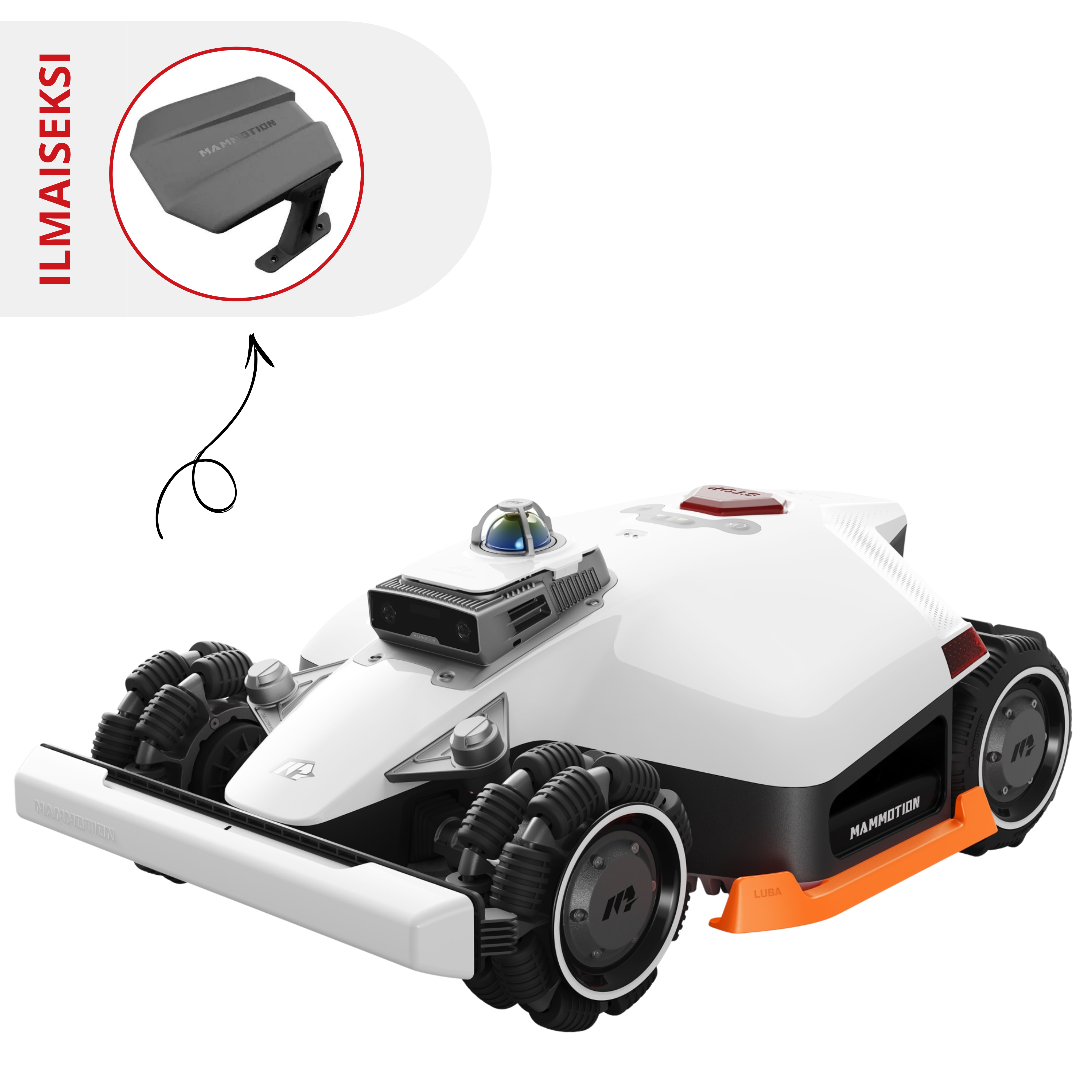 Mammotion Luba 3 3000X AWD LiDAR & RTK robottiruohonleikkuri (3000 m2)