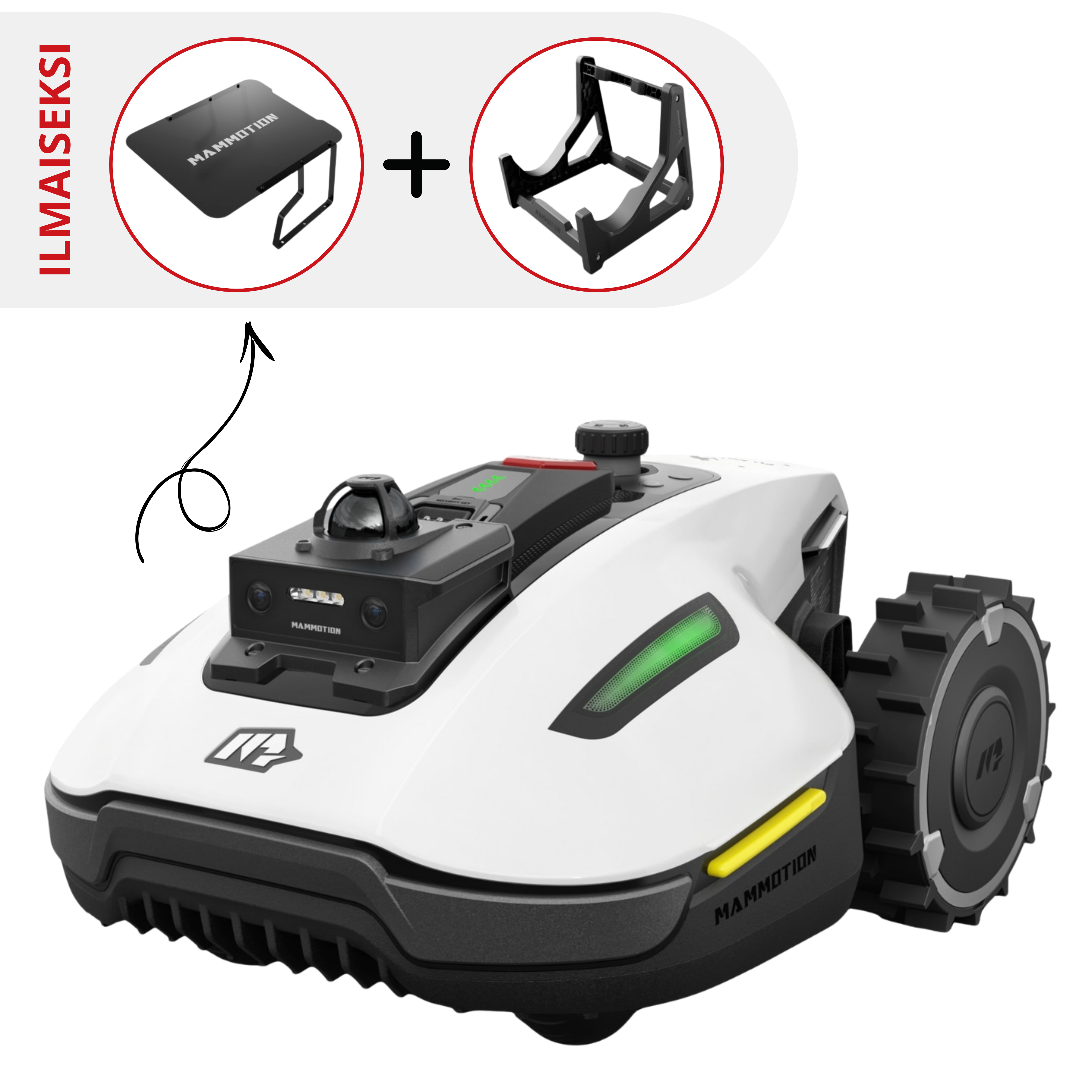 Mammotion Yuka mini 2 1000 LiDAR & Vision rajalangaton robottileikkuri (1000 m2)