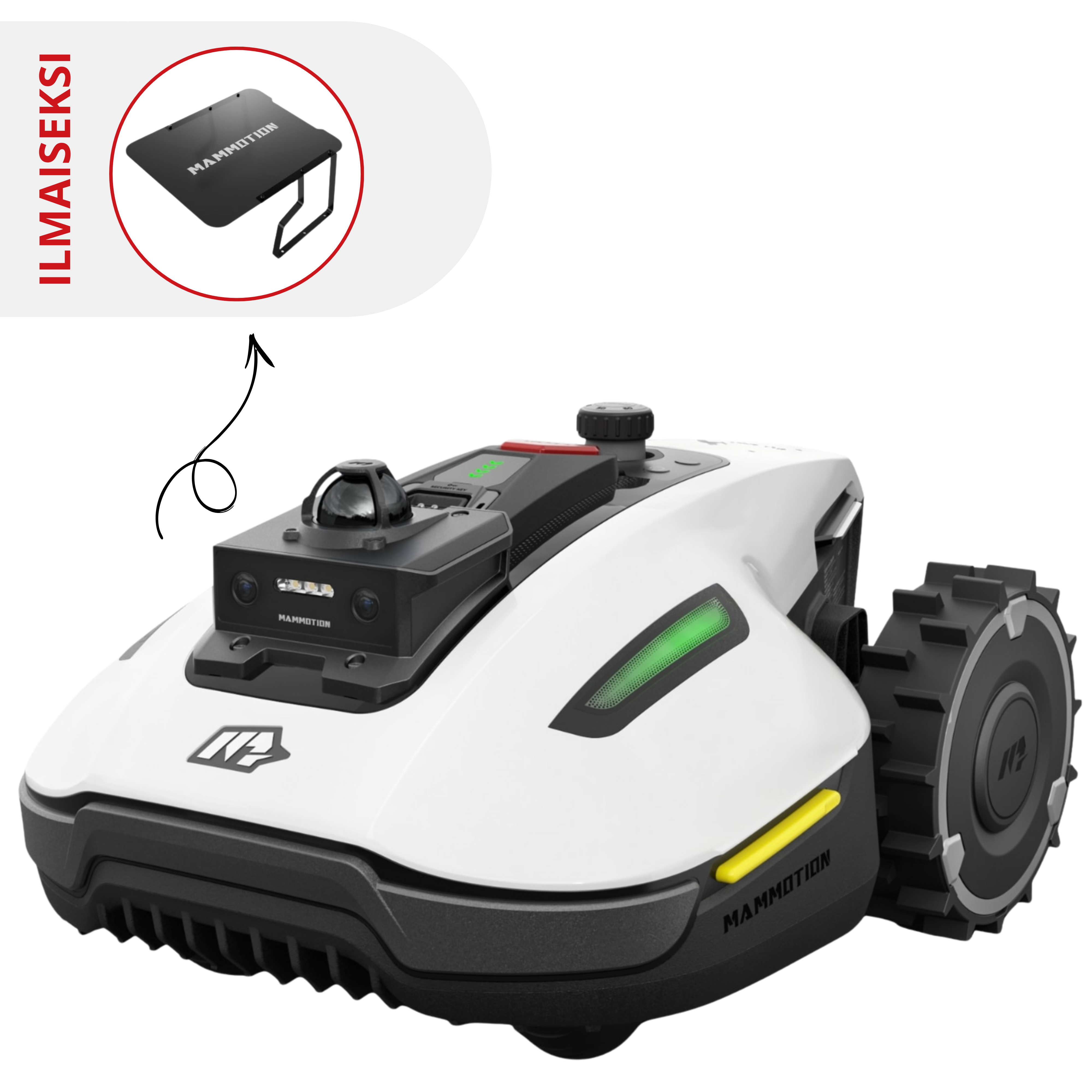 Mammotion Yuka mini 2 1000 LiDAR & Vision rajalangaton robottileikkuri (1000 m2)