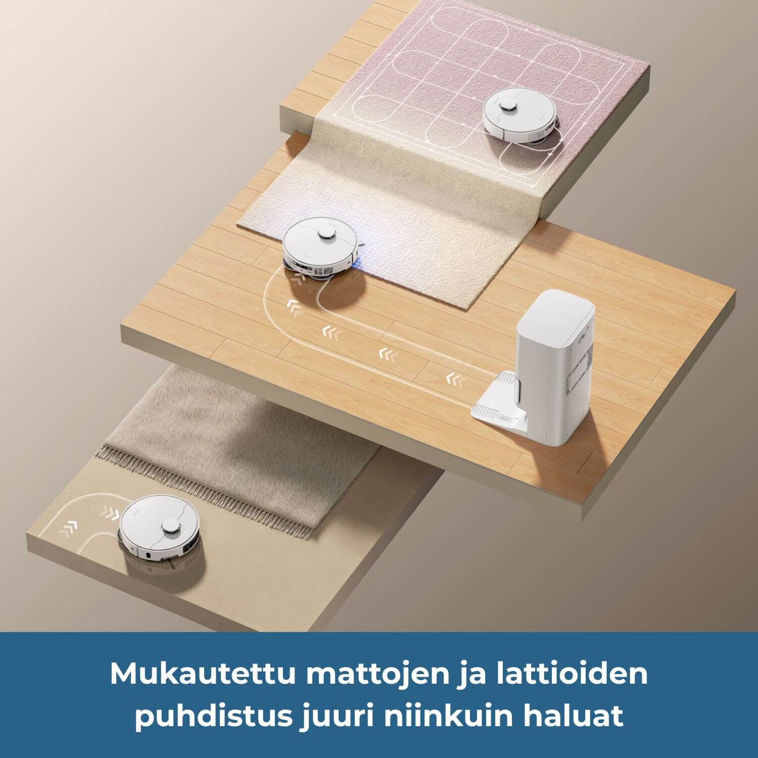 Dreame L10s Ultra Gen 3 robotti-imuri ja puhdistustelakka lattioiden ja mattojen puhdistuksessa