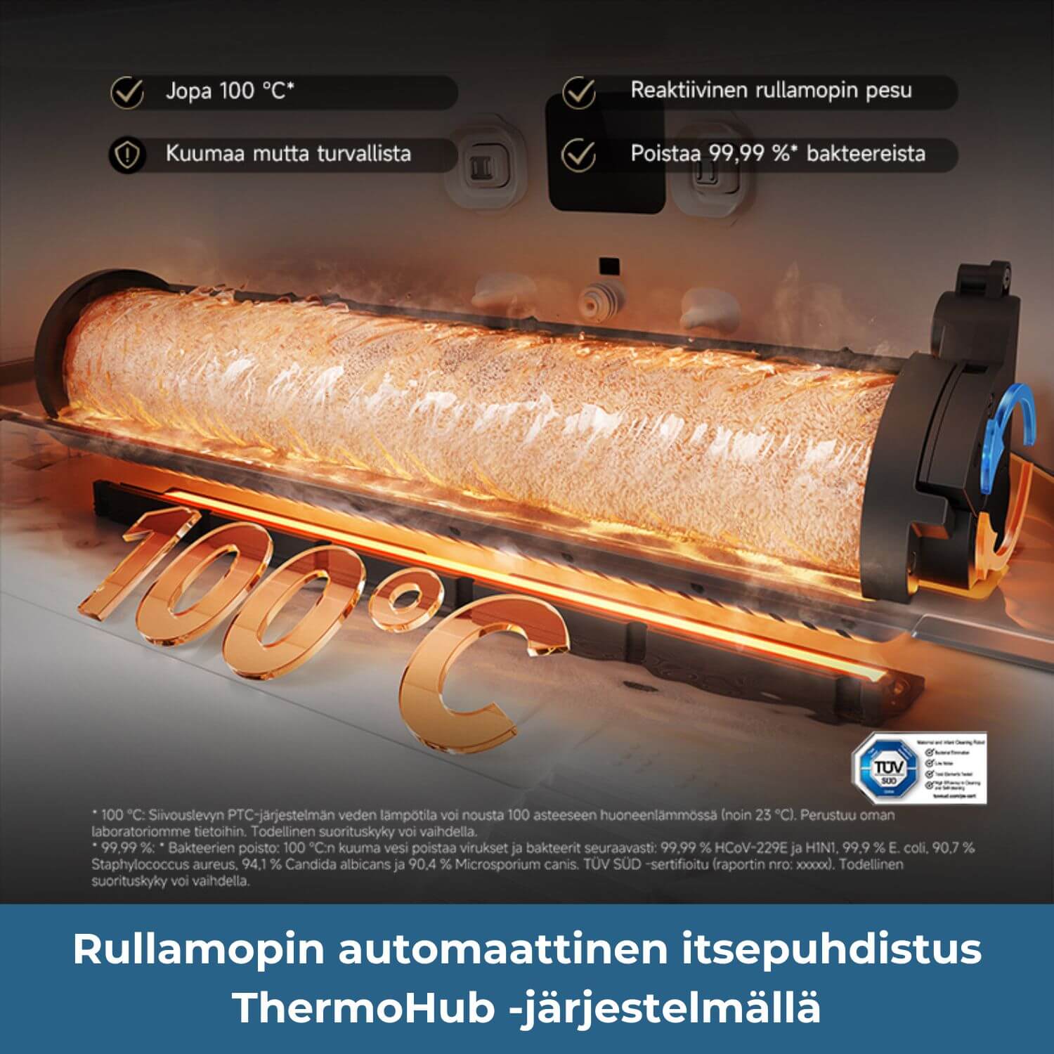 Dreame Aqua 10 Ultra Roller robotti-imuri - rullamopin itsepuhdistus