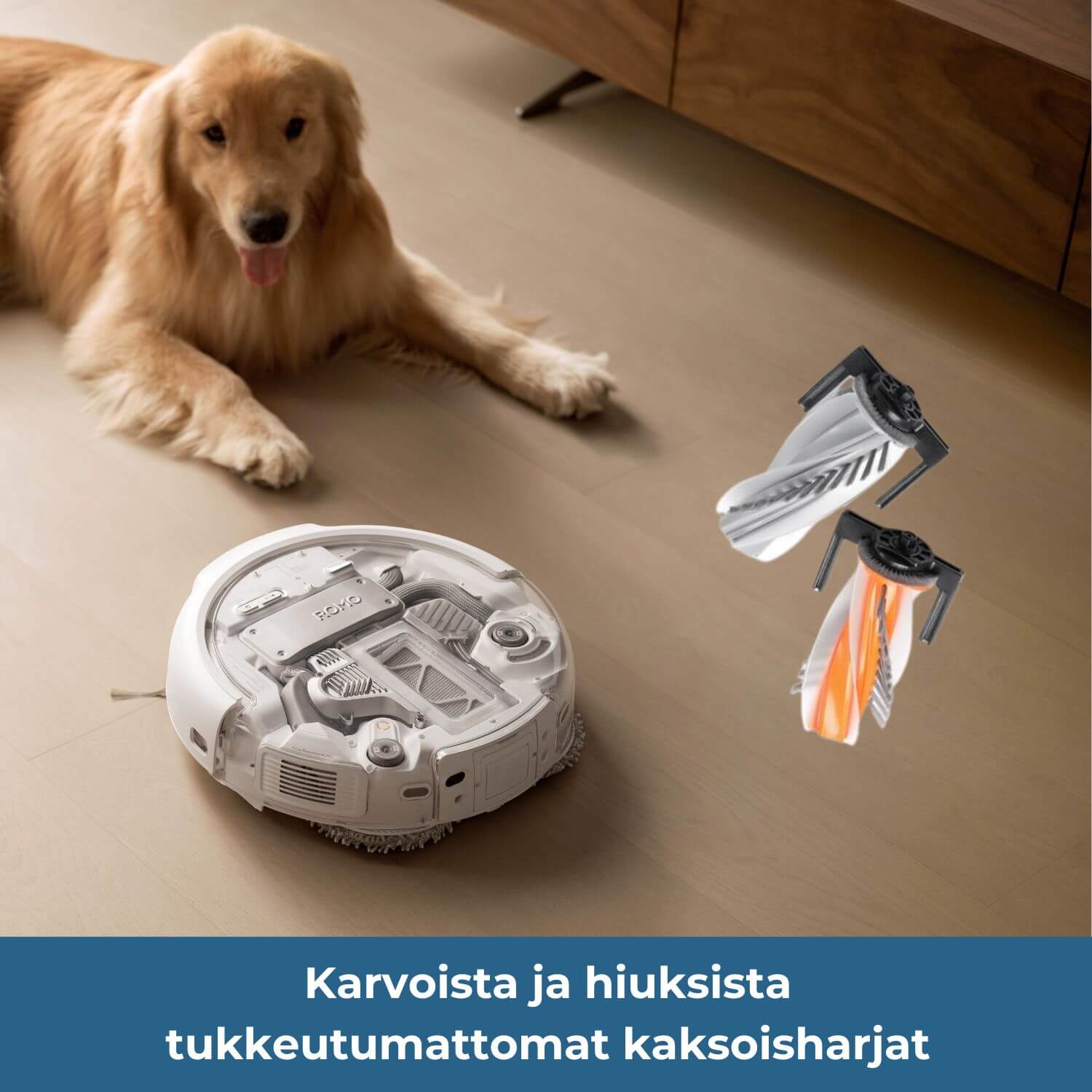 DJI ROMO A karvoista ja hiuksista tukkeutumattomat kaksoisharjat