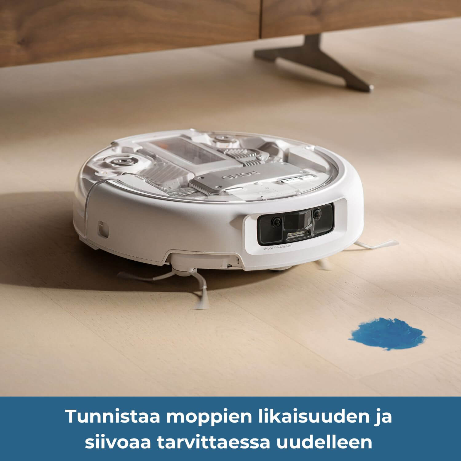 DJI ROMO A tunnistaa likaisuuden ja siivoaa tarvittaessa uusiksi