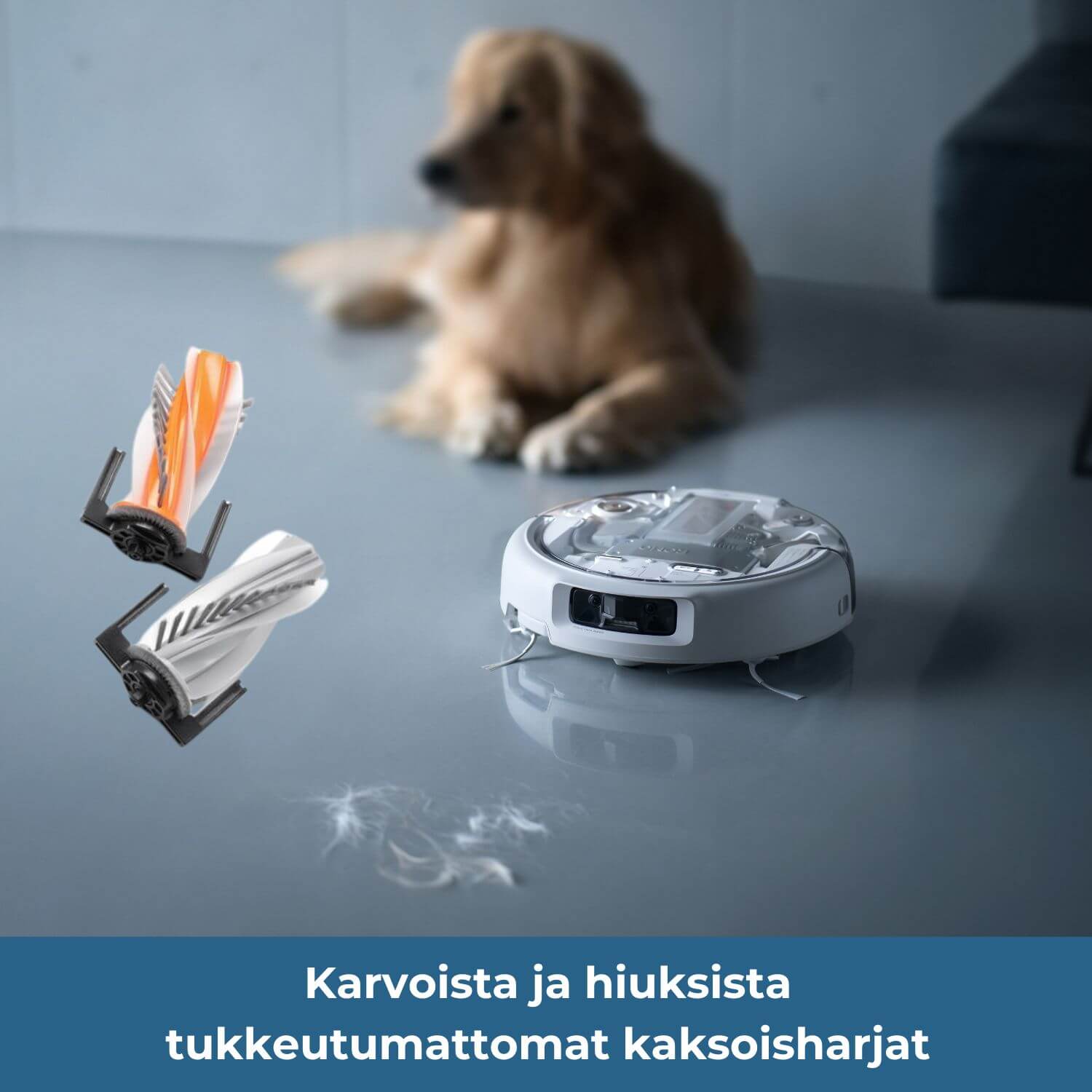 DJI ROMO P karvoista ja hiuksista tukkeutumattomat kaksoisharjat