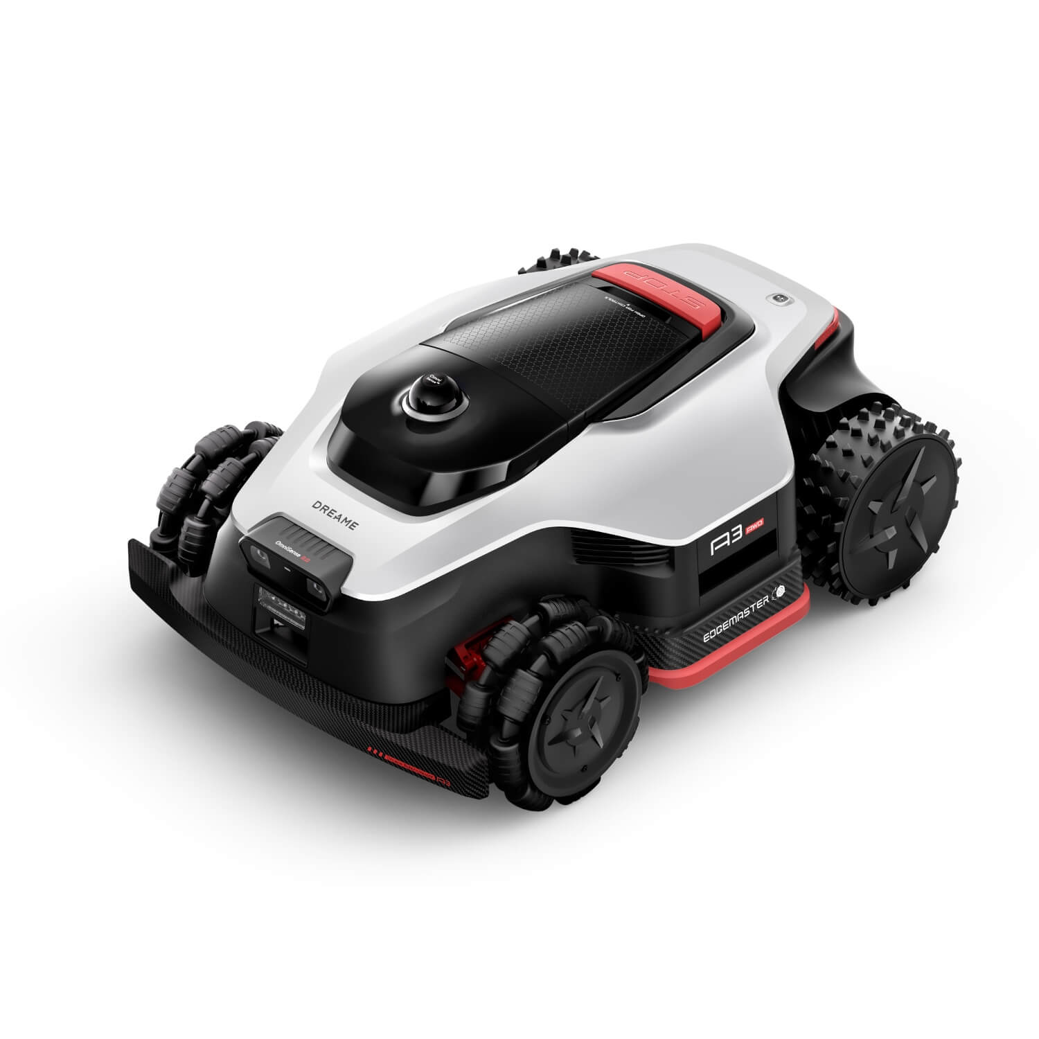 Dreame A3 2500/3500 robottiruohonleikkuri tuotekuva hopea/musta, sivuviistosta.