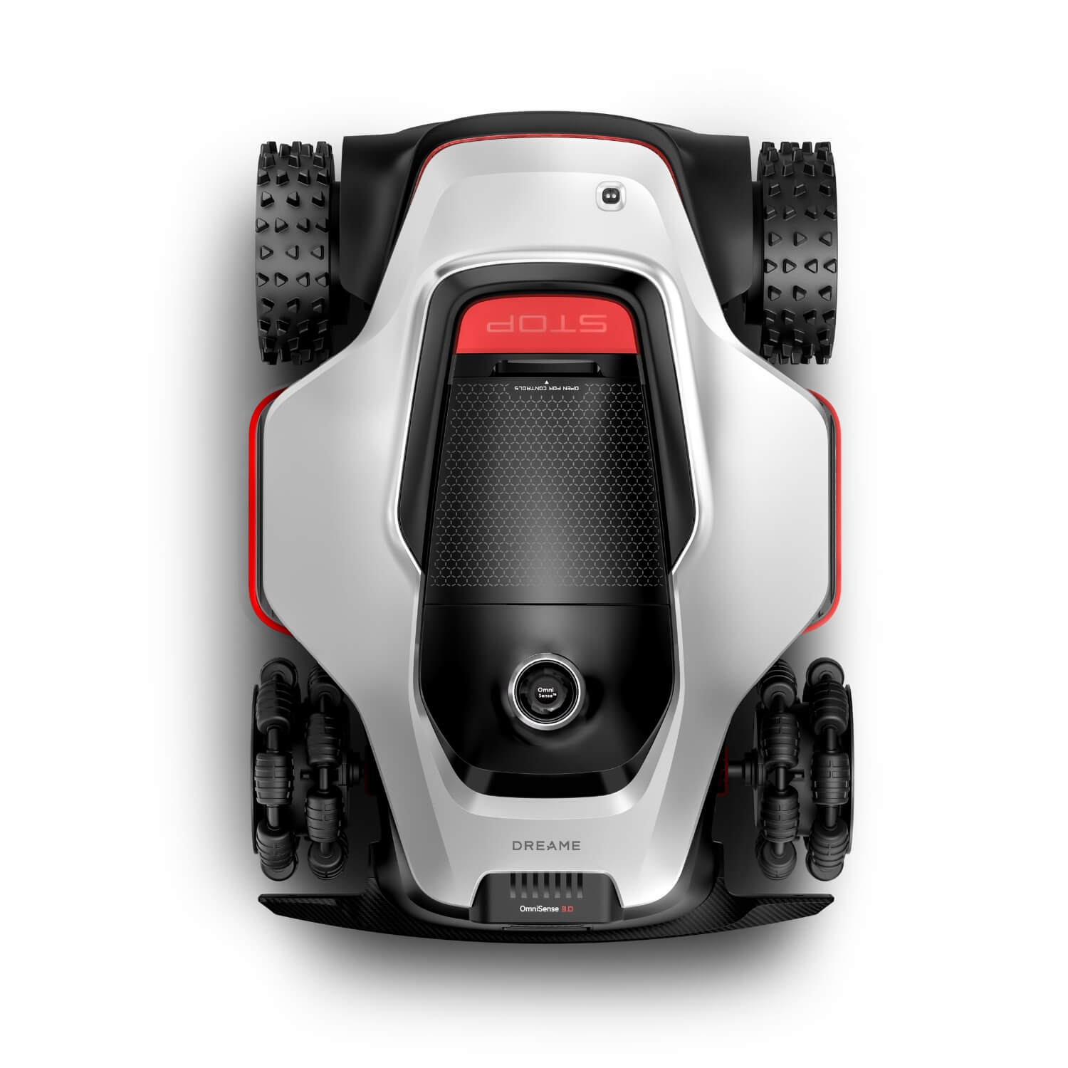 Dreame A3 2500/3500 robottiruohonleikkuri tuotekuva hopea/musta, päältä.