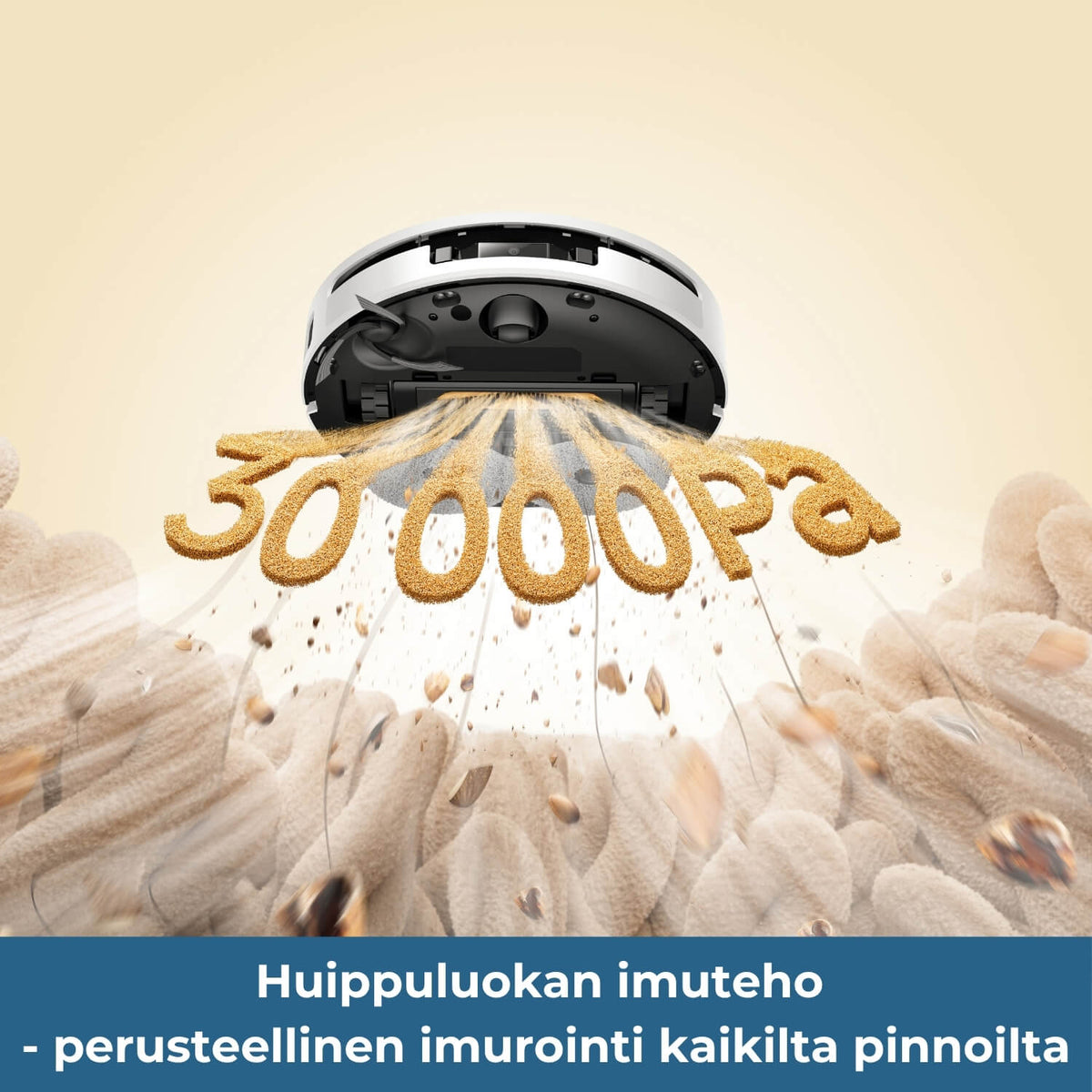 Dreame D40 Ultra robotti-imurin huippuluokan imuteho, 30 000 Pa, takaa perusteellisen imuroinnin kaikilta pinnoilta
