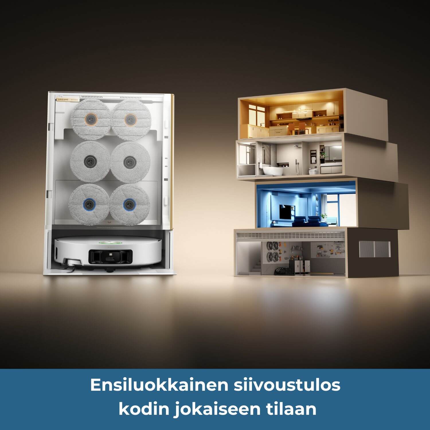 Dreame Matrix 10 Ultra robotti-imuri & -moppi + puhdistustelakka