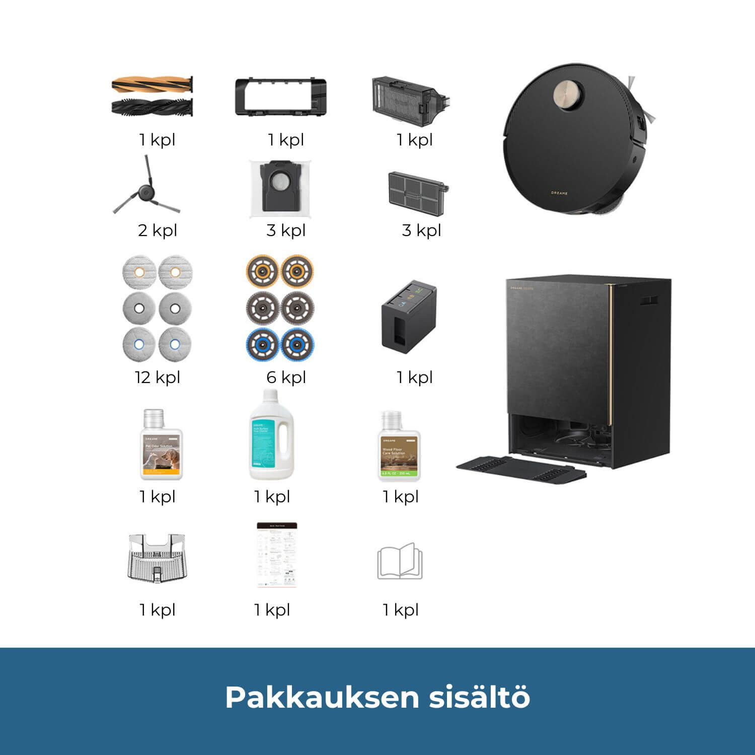 Dreame Matrix 10 Ultra robotti-imuri & -moppi + puhdistustelakka
