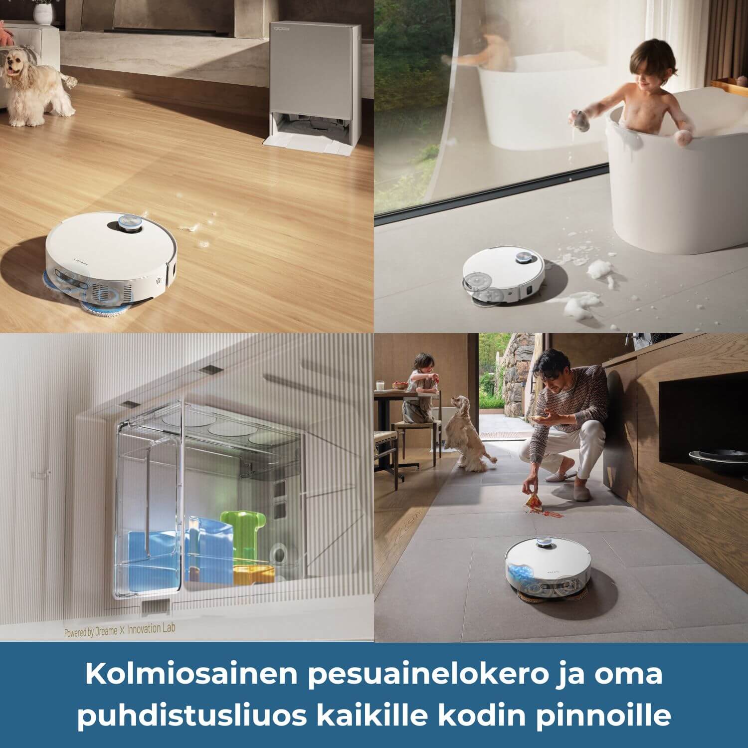 Dreame Matrix 10 Ultra robotti-imuri & -moppi + puhdistustelakka