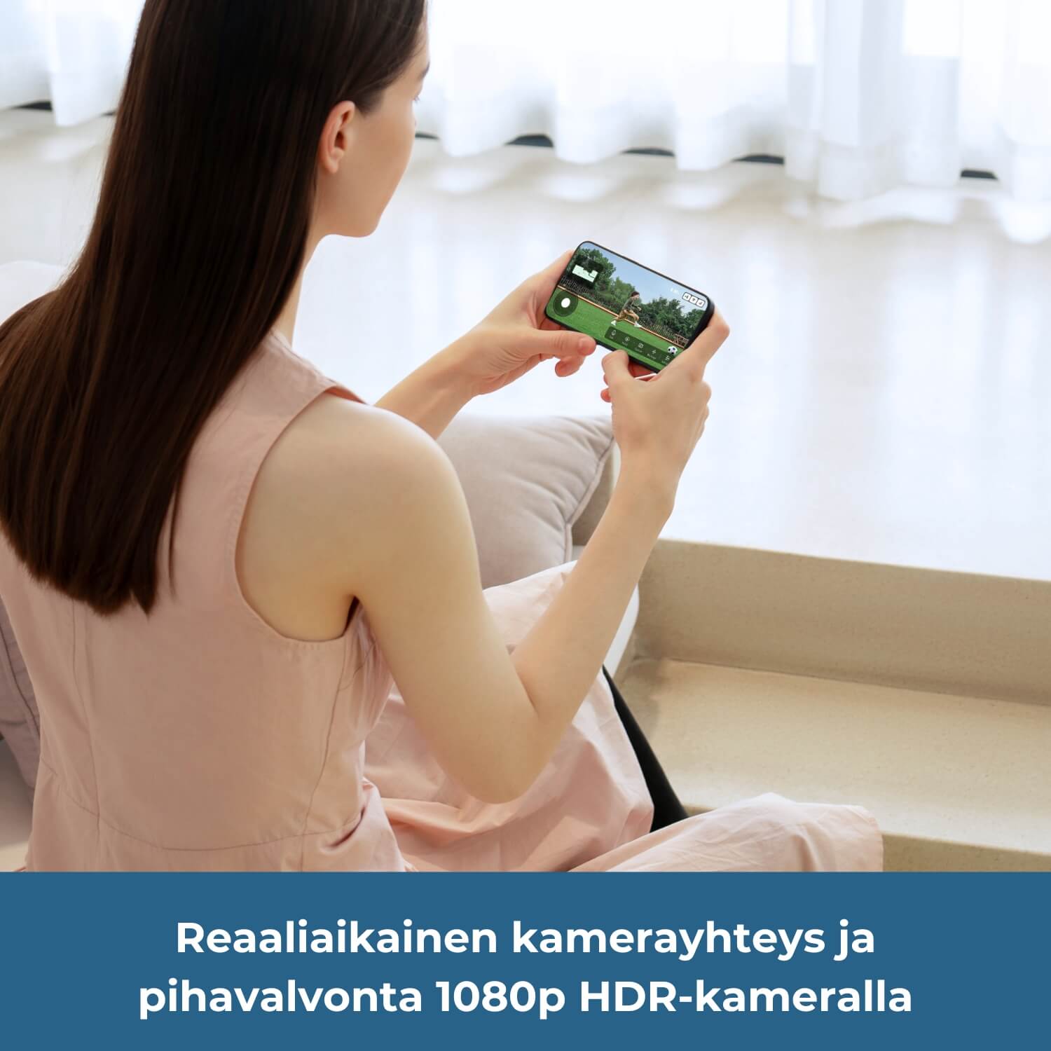 Dreame A2 robottiruohonleikkuria voidaan seuraata reaaliaikaisella kamerayhteydellä ja toteuttaa pihavalvontaa 1080p HDR-kameralla.