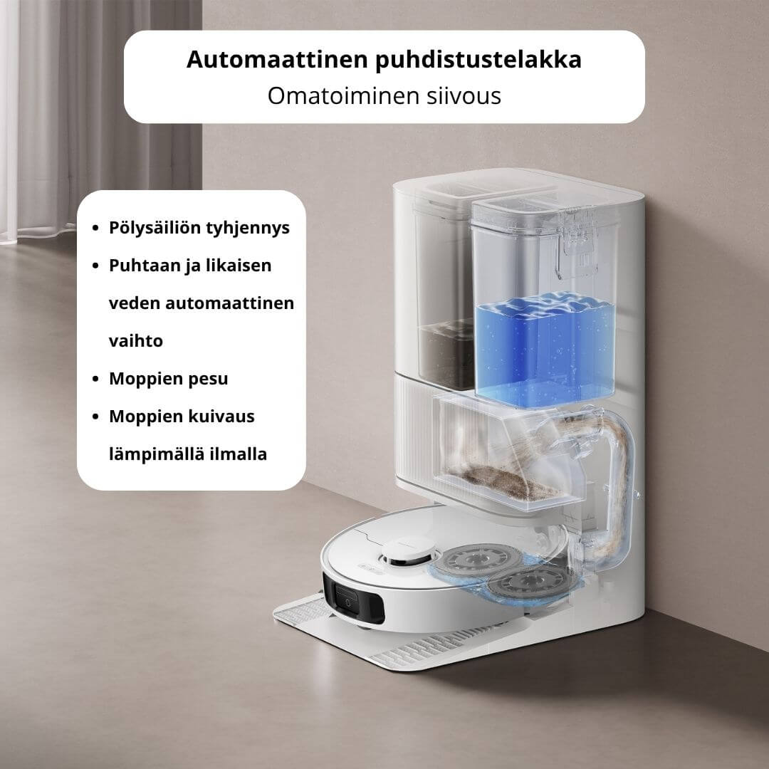 Dreame D20 Ultra robotti-imuri & -moppi + puhdistustelakka