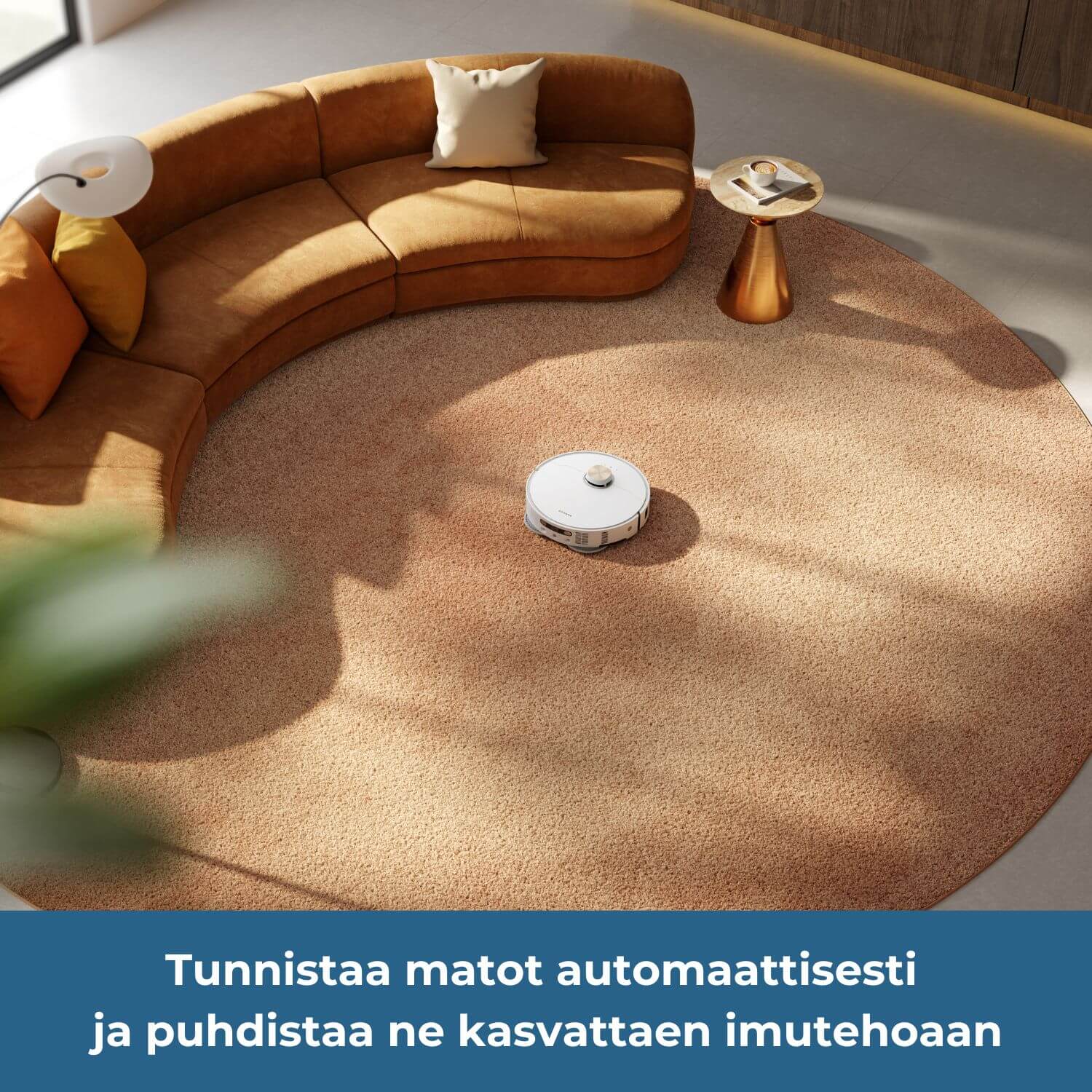 Dreame L50s Pro Ultra robotti-imuri tunnistaa matot automaattisesti ja puhdistaa ne perusteellisesti kasvattaen imutehoaan automaattisesti.
