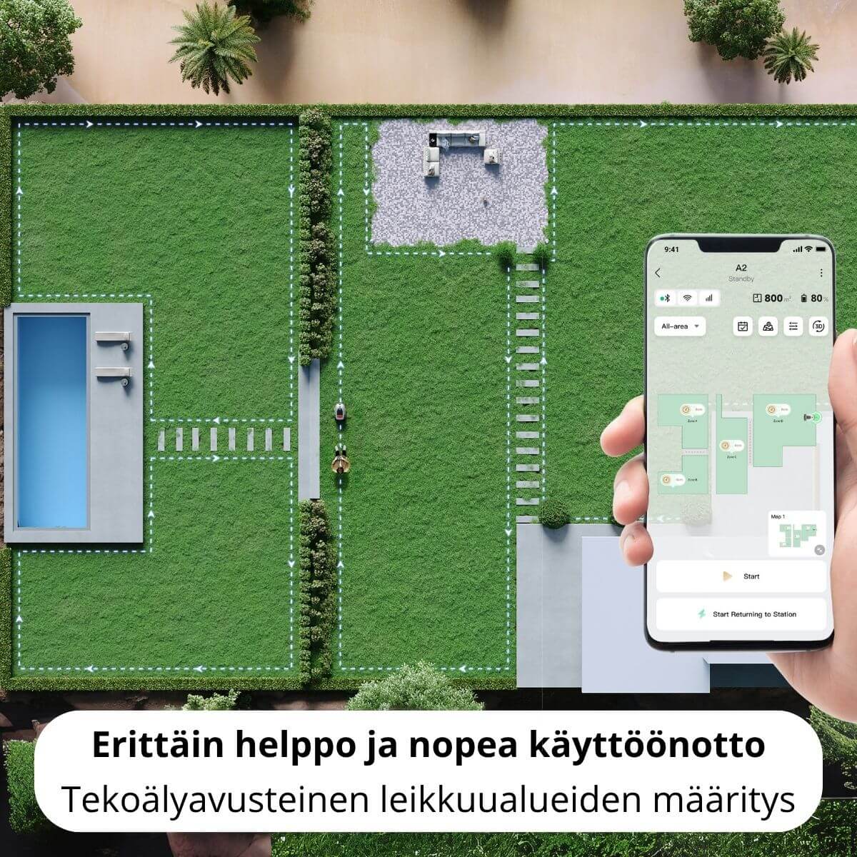 Dreame A2 rajalangaton robottileikkuri (3000 m2)