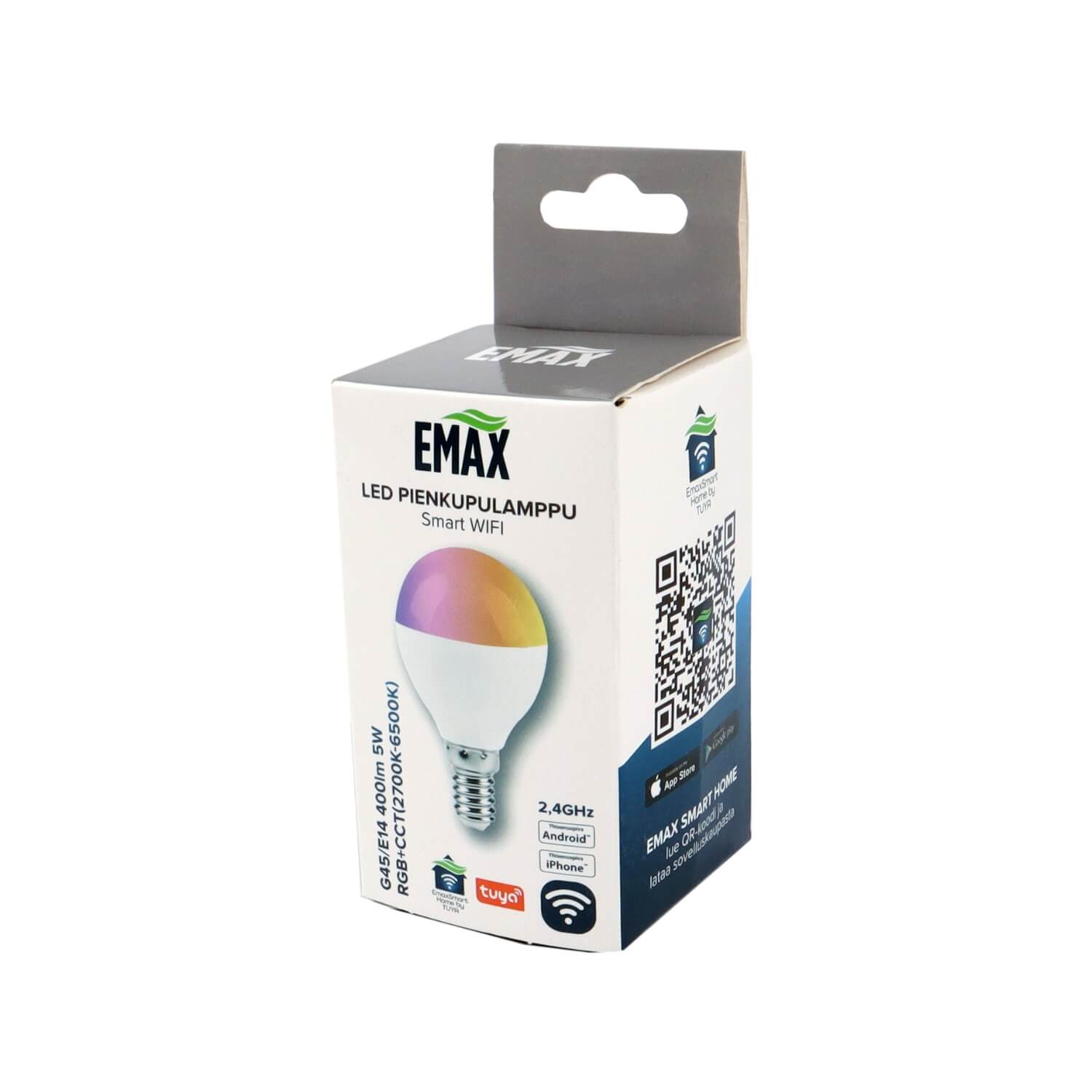 Emax pienikupuälylamppu E14 kaikilla väreillä RGB, 5 W, WiFi