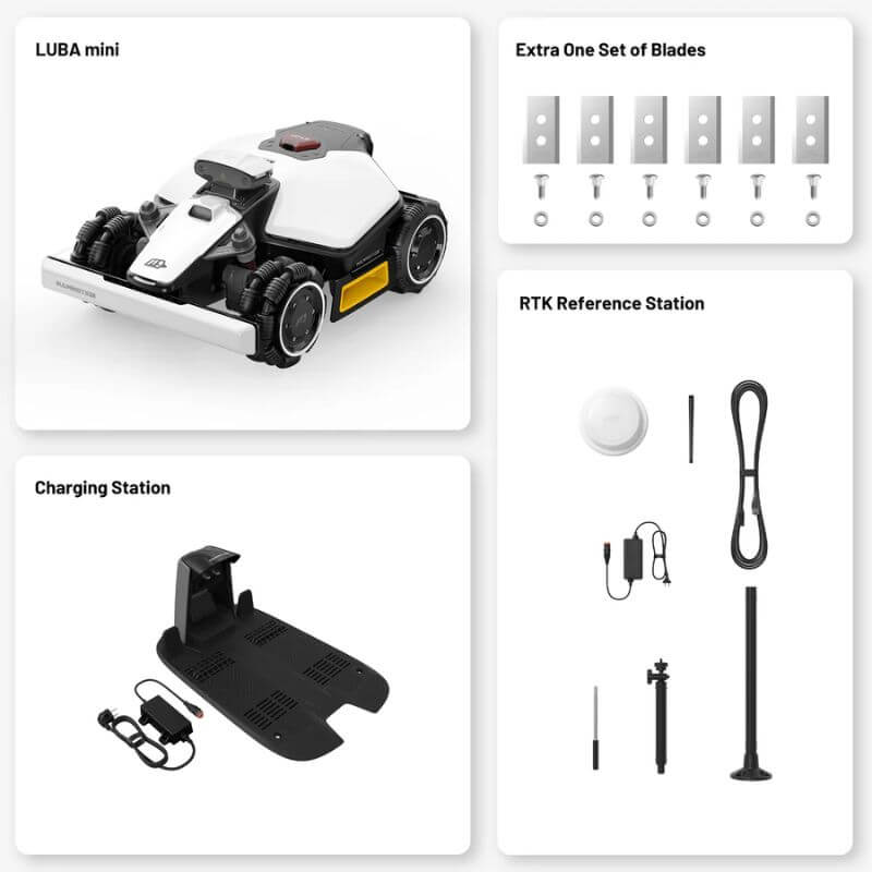 Mammotion Luba mini AWD 1500 rajalangaton robottileikkuri GPS + UltraSense AI Vision(1500 m2)