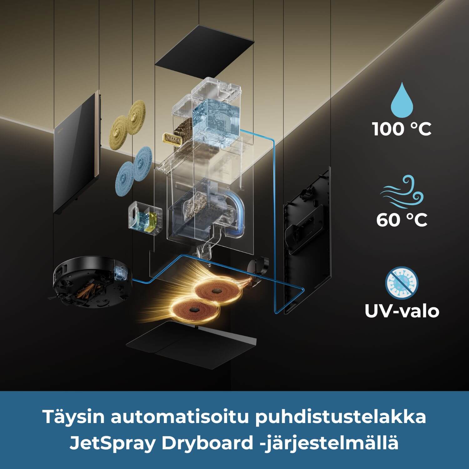 Mova Mobius 60 robotti-imuri & -moppi + puhdistustelakka