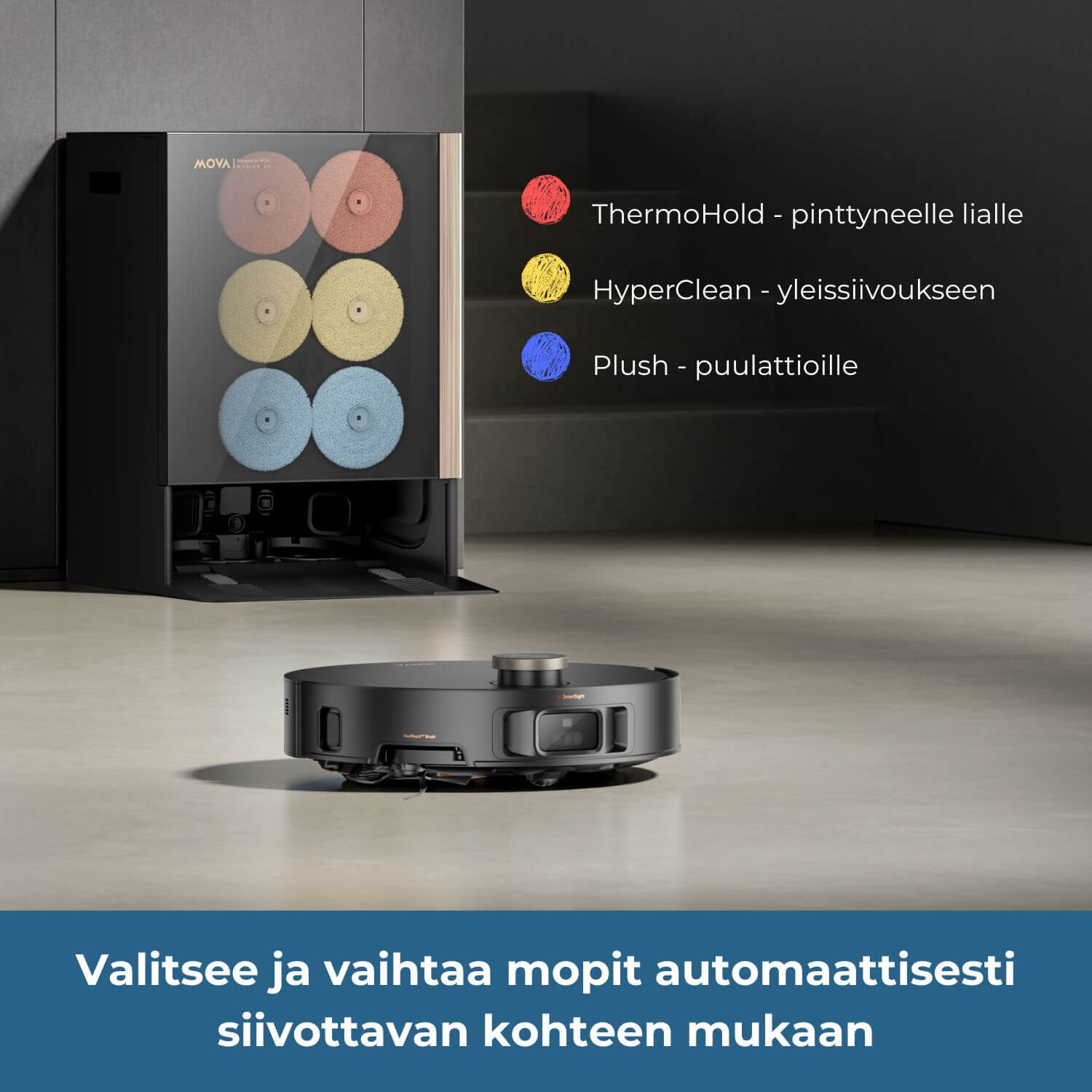 Mova Mobius 60 robotti-imuri & -moppi + puhdistustelakka