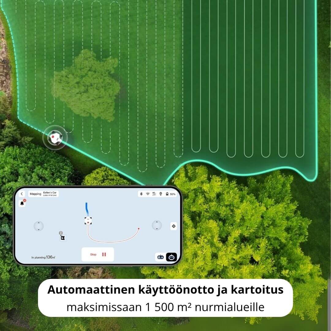 Mammotion Luba mini AWD LiDAR 1500 rajalangaton robottileikkuri (1500 m2)