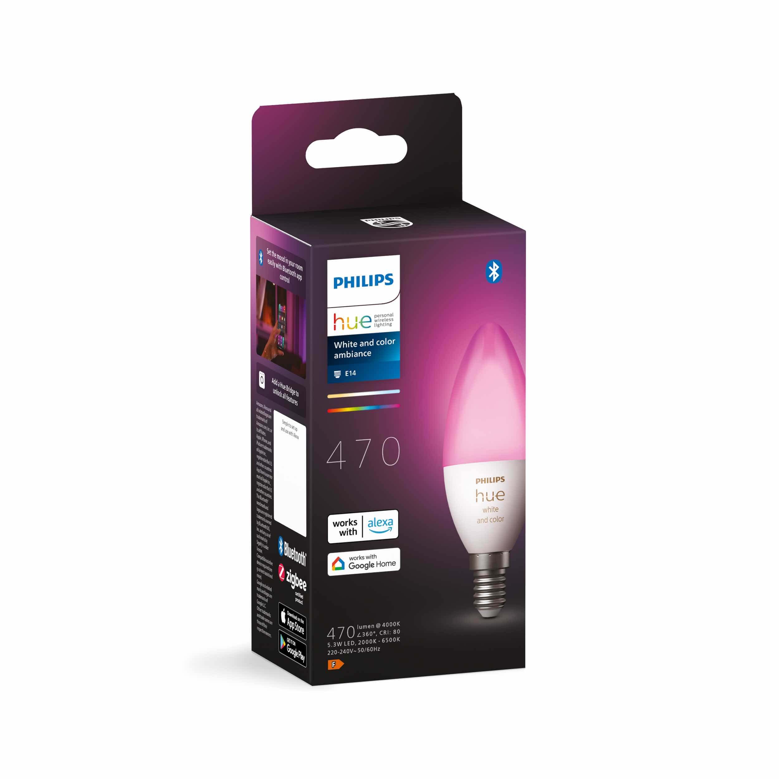 Philips Hue älylamppu E14 kaikilla väreillä, 5,3 W, Bluetooth