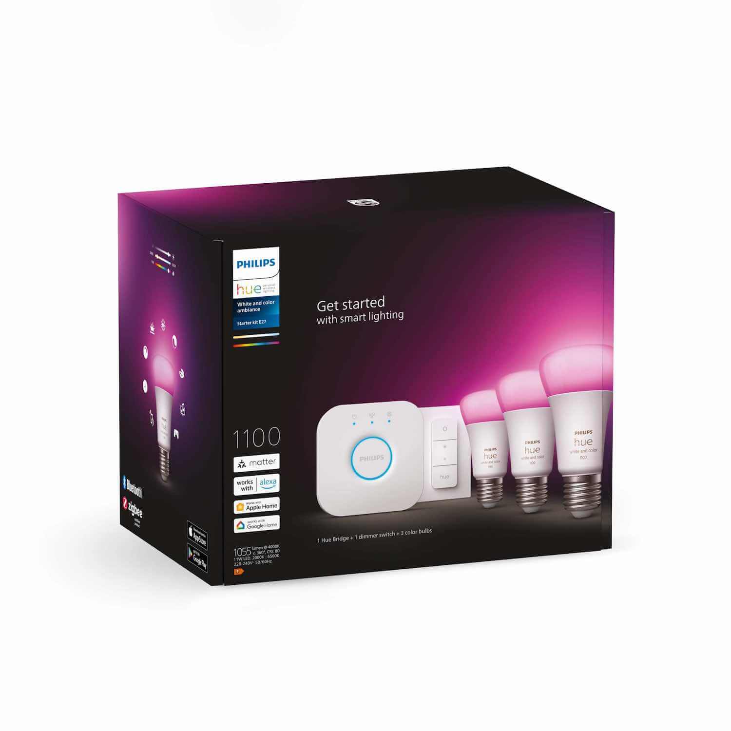 Philips Hue aloituspakkaus E27 kaikilla väreillä, 9W, Bluetooth
