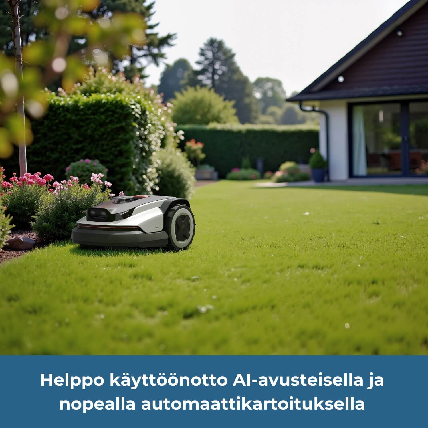 Roborock Neo Q105/Q110 rajalangaton robottiruohonleikkurin käyttöönotto on helppoa tekoälyavusteisella ja nopealla automaattikartoituksella.