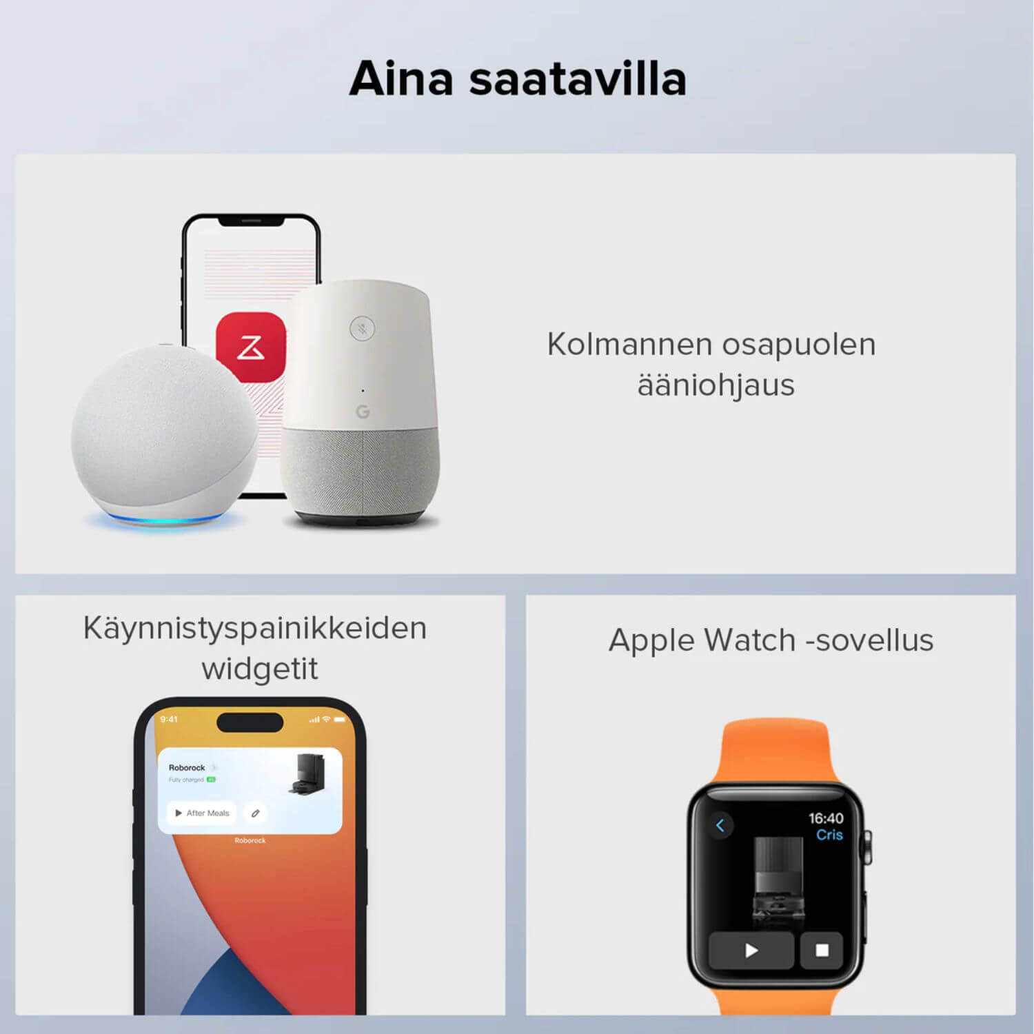 Roborock Qrevo Edge 5V1 robotti-imuri ja -moppi, mukana älylaitteiden hallintaominaisuudet.