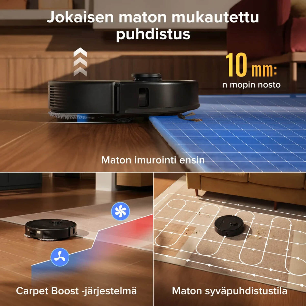 Roborock Qrevo S Pro robotti-imuri & -moppi + puhdistustelakka