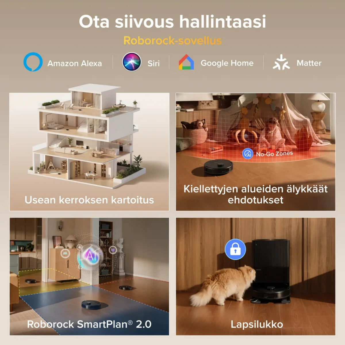 Roborock Qrevo S Pro robotti-imuri & -moppi + puhdistustelakka