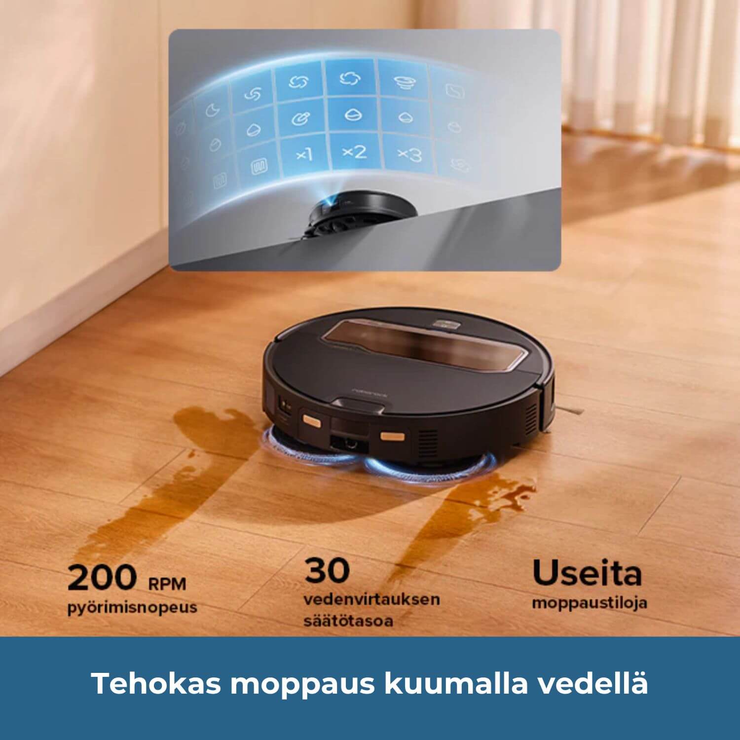 Roborock Saros Z70 robotti-imuri & -moppi + puhdistustelakka