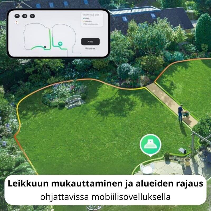 Segway Navimow X315 rajalangaton robottileikkuri GPS + VisionFence 2 (1500 m2)