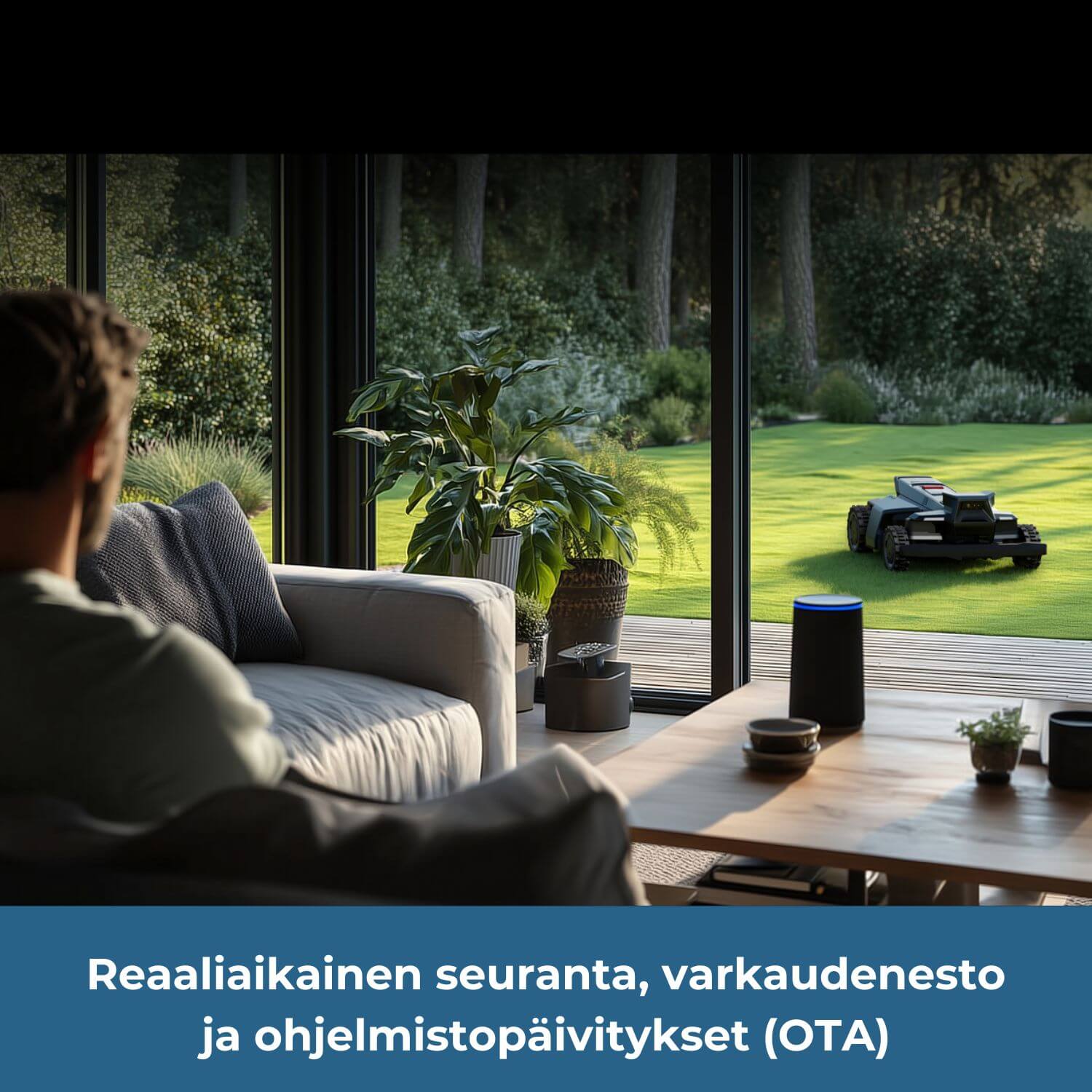 Segway Navimow X4 robottiruohonleikkurin sisäänrakennettu mobiiliverkko mahdollistaa laitteen reaaliaikaisen etäseurannan sekä OTA-ohjelmistopäivitykset ja siinä on varkaudenestojärjestelmä hälytyksineen.