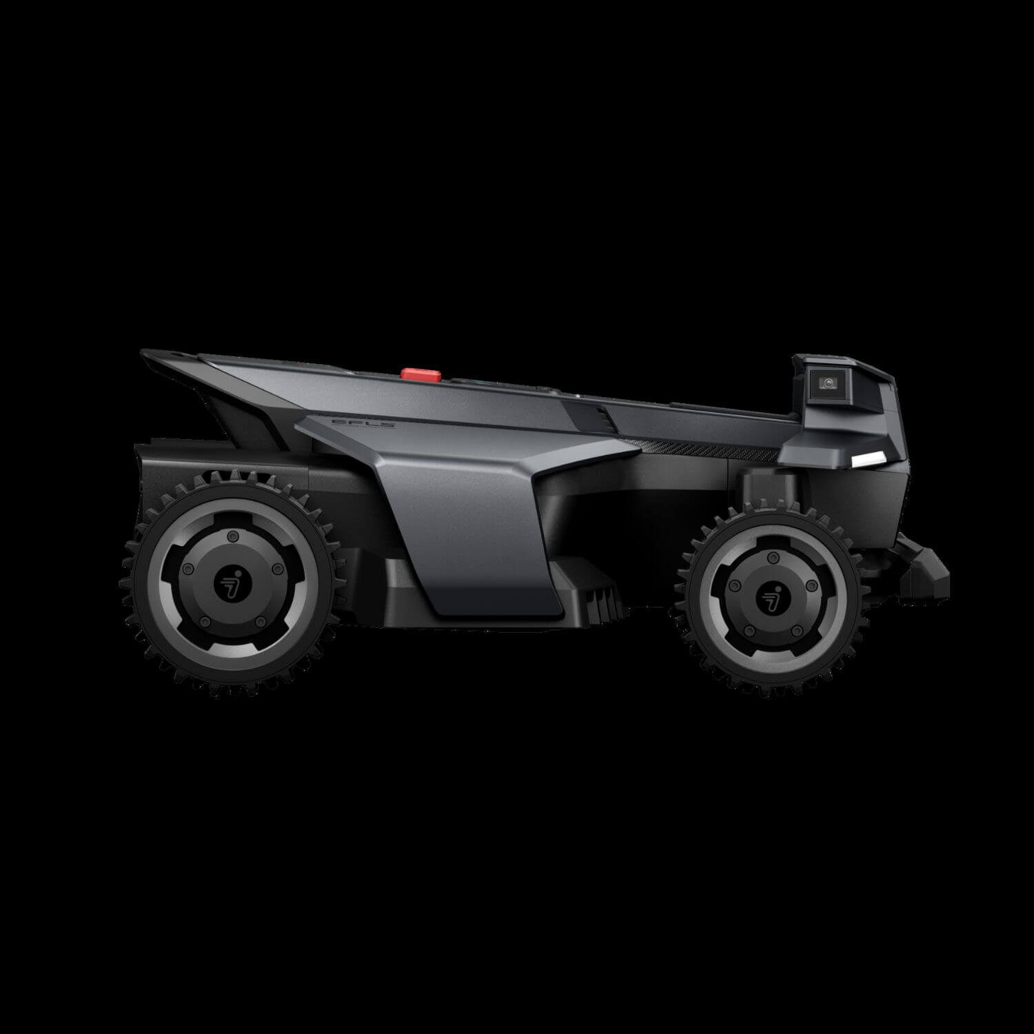 Segway Navimow X4 rajalangaton robottiruohonleikkuri, musta, sivusta.