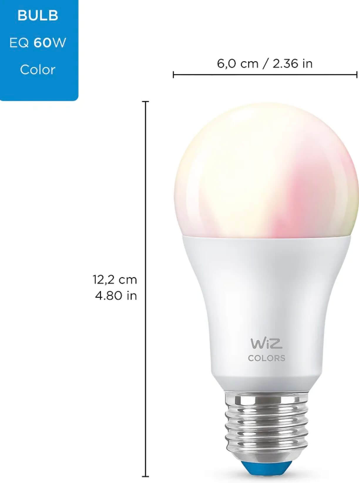 WiZ älylamppu E27 kaikilla väreillä 8,5W, WiFi 2 kpl + Kaukosäädin