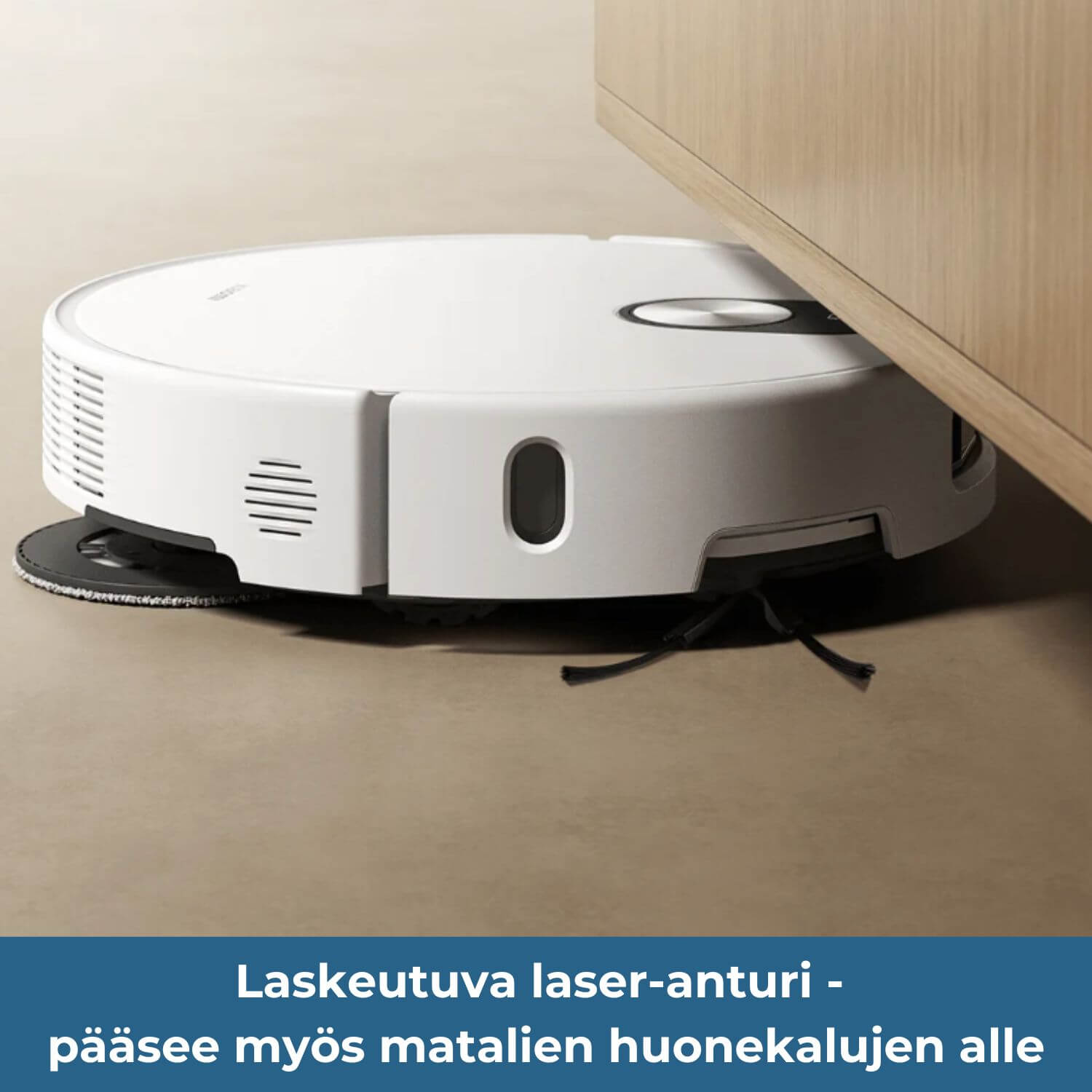 Xiaomi Robot Vacuum 5 robotti-imuri & moppi, laskeutuva laser-anturi, pääsee matalien huonekalujen alle.