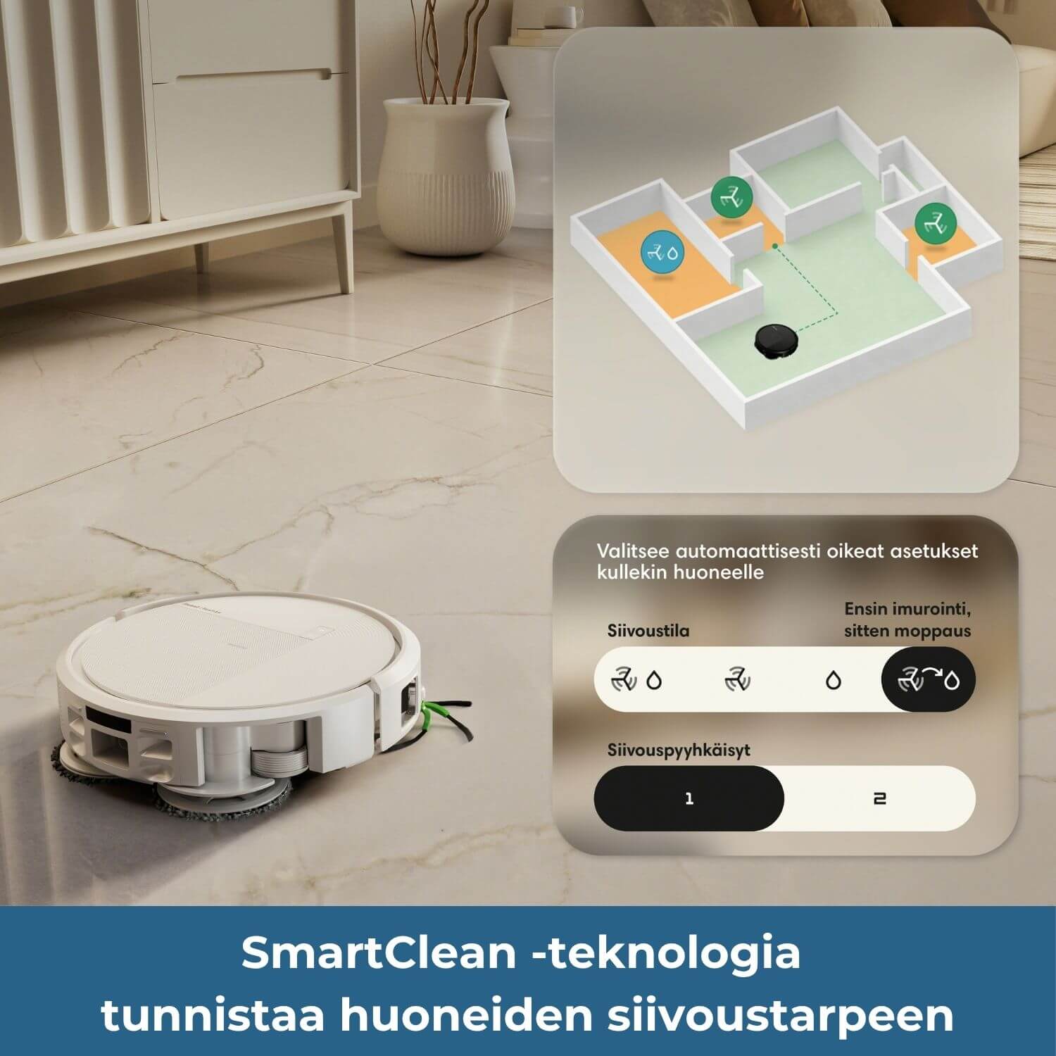 iRobot Roomba 575+ Combo robotti-imuri & -moppi + puhdistustelakka