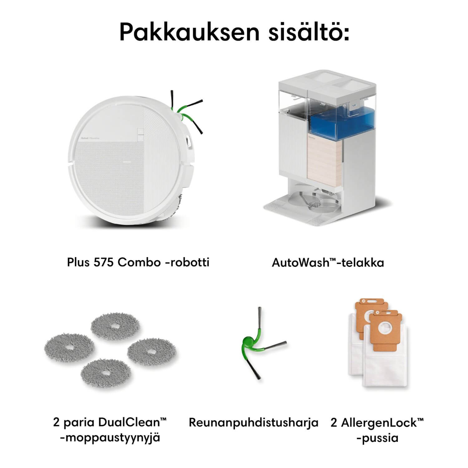 iRobot Roomba 575+ Combo robotti-imuri & -moppi + puhdistustelakka