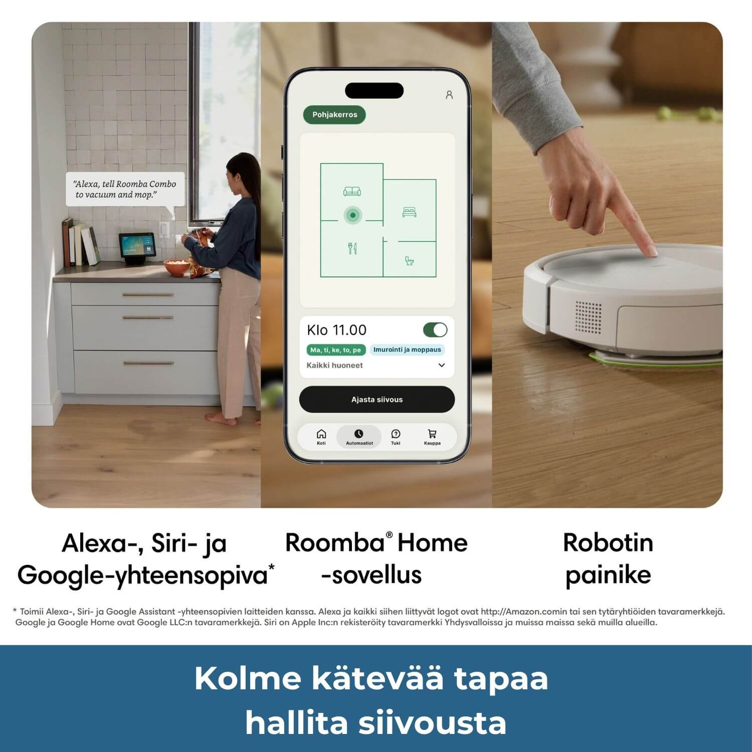 iRobot Roomba 575+ Combo robotti-imuri & -moppi + puhdistustelakka