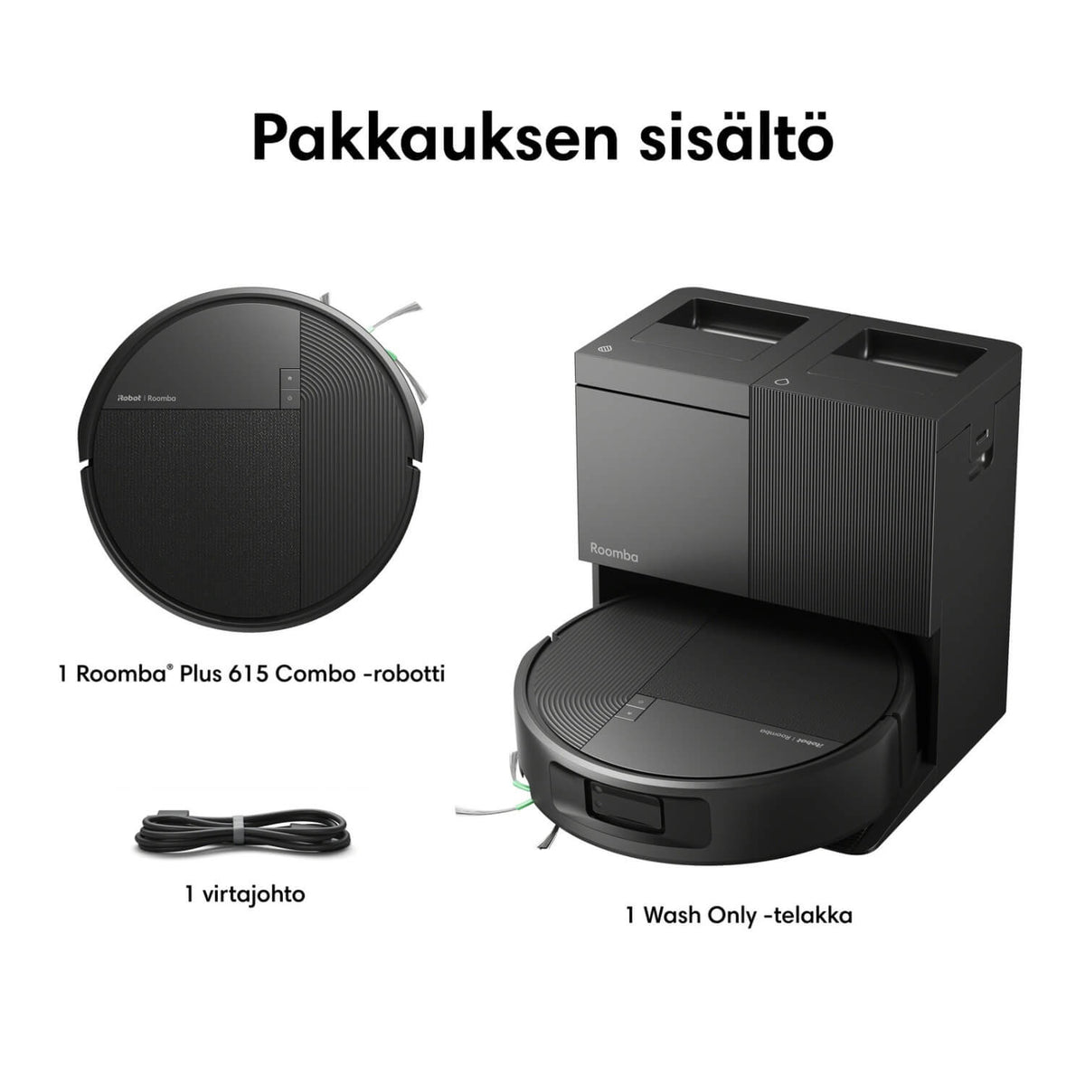 iRobot Roomba 615+ Combo robotti-imuri & -moppi + puhdistustelakka