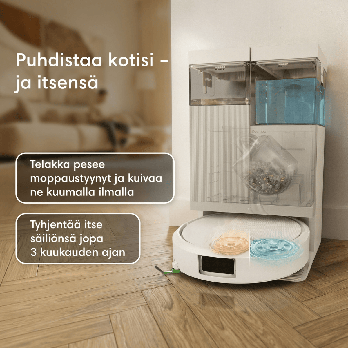 iRobot Roomba 415+ Combo robotti-imuri & -moppi + puhdistustelakka