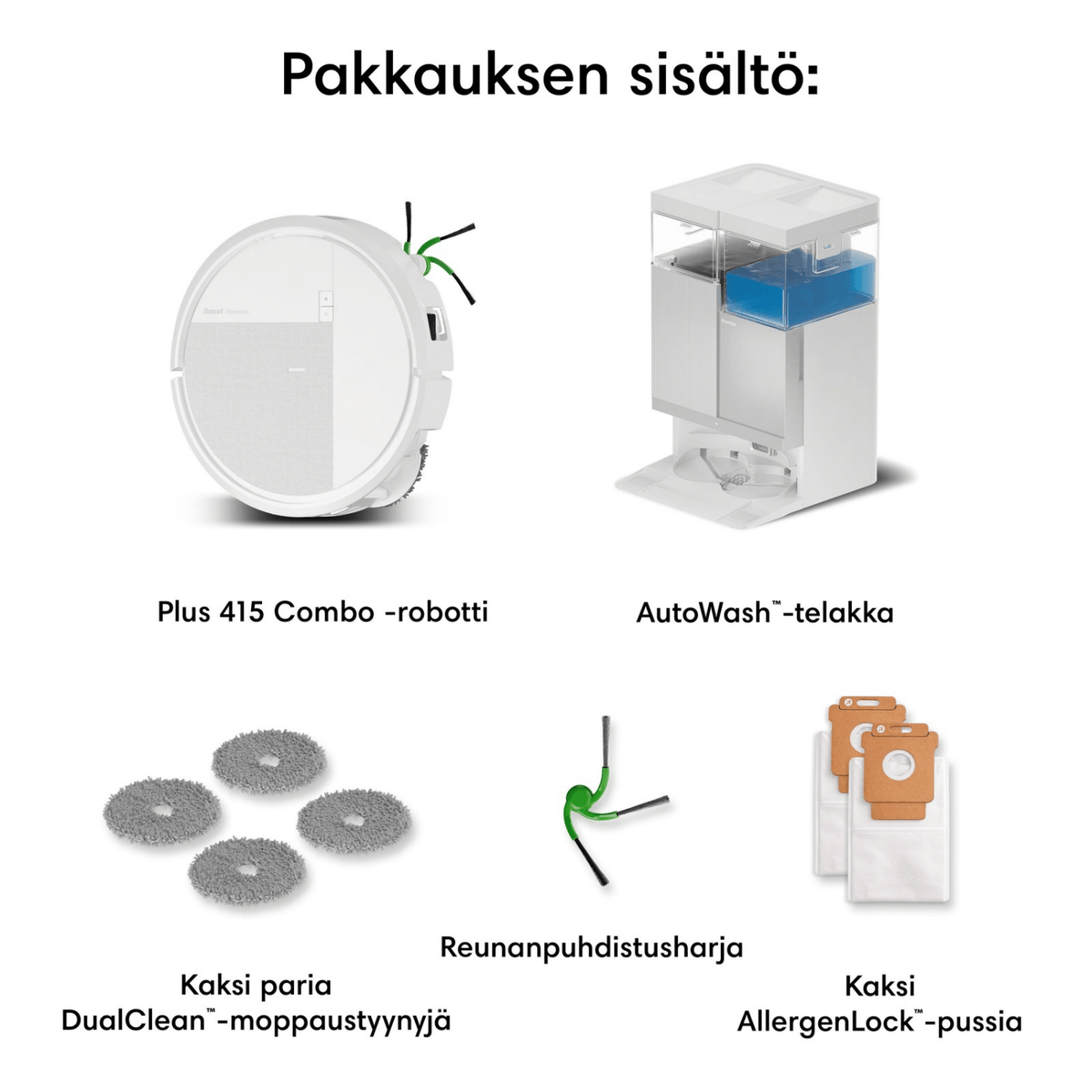iRobot Roomba 415+ Combo robotti-imuri & -moppi + puhdistustelakka