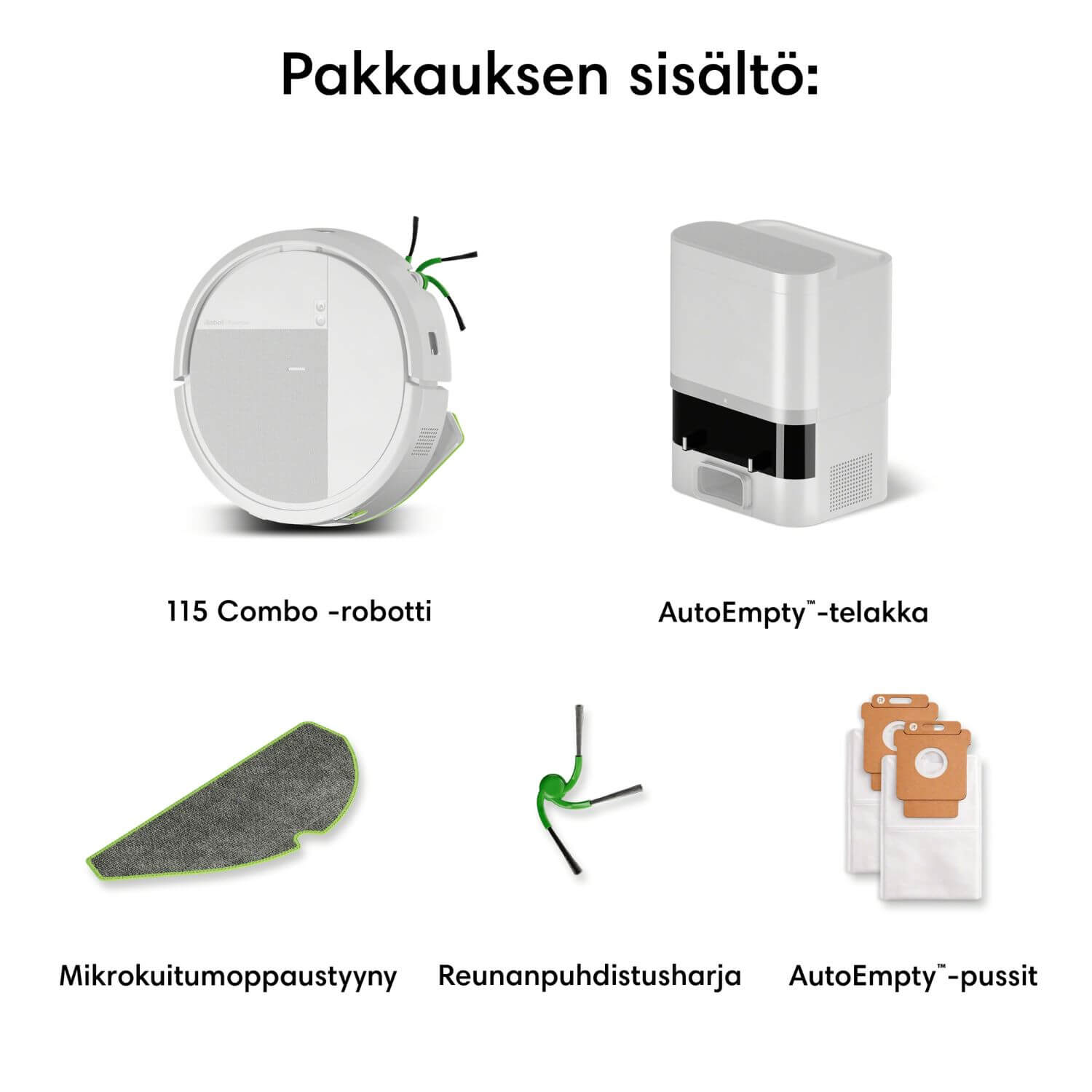 iRobot Roomba Combo 115+ robotti-imuri & -moppi + tyhjennystelakka