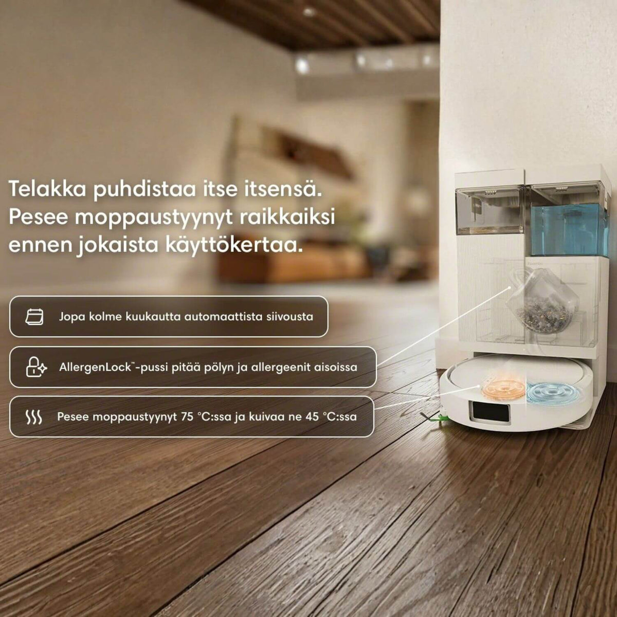 iRobot Roomba 515+ Combo robotti-imuri & -moppi + puhdistustelakka