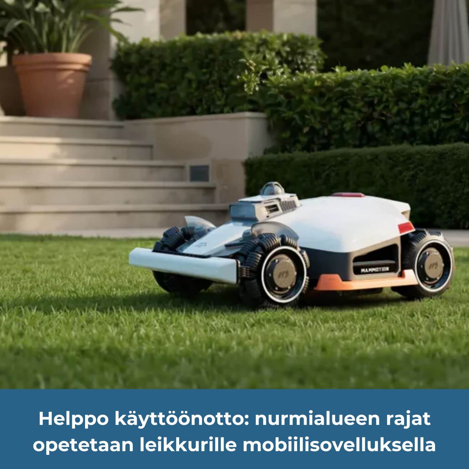 mammotion-luba-3-3000x-awd-lidar-robottiruohonleikkurin käyttöönotto on helppoa: nurmialueen rajat opetetaan leikkurille mobiilisovelluksella.