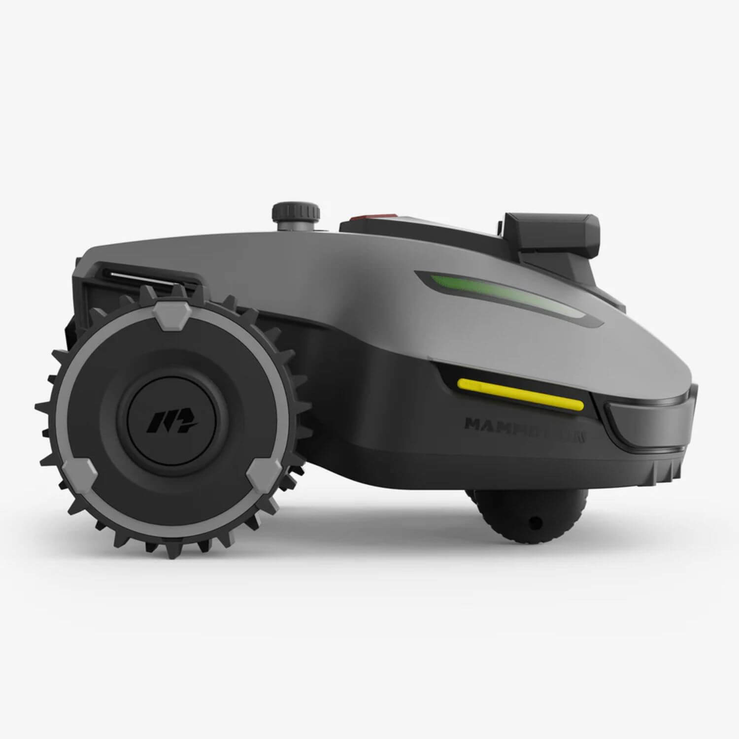 mammotion-yuka-mini-2-rtk-vision-rajalangaton-robottiruohonleikkuri tuotekuva tummanharmaa/musta oikealta sivulta kuvattuna.