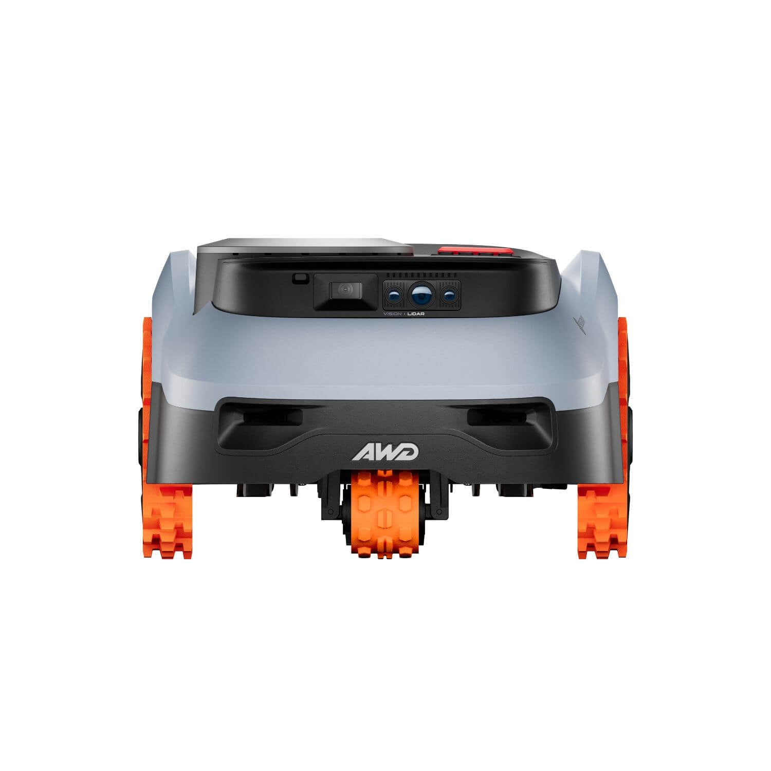 segway navimow i2E lidar pro robottiruohonleikkuri tuotekuva harmaa/musta, suoraan edestä.