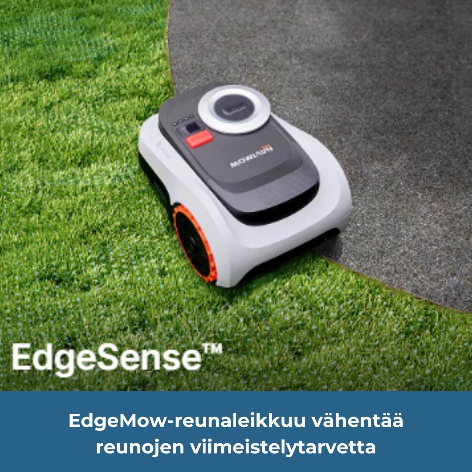 segway navimow i2E lidar robottiruohonleikkurissa on EdgeSense reunaleikkuu-toiminto, joka vähentää reunojen viimeistelytarvetta.